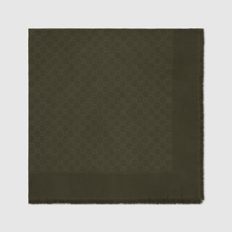 GUCCI GG wool and silk jacquard shawl outlook