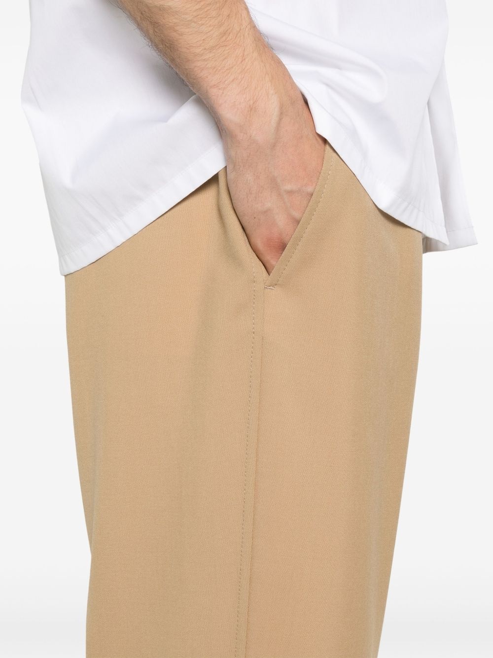 wool drawstring-waist trousers - 5