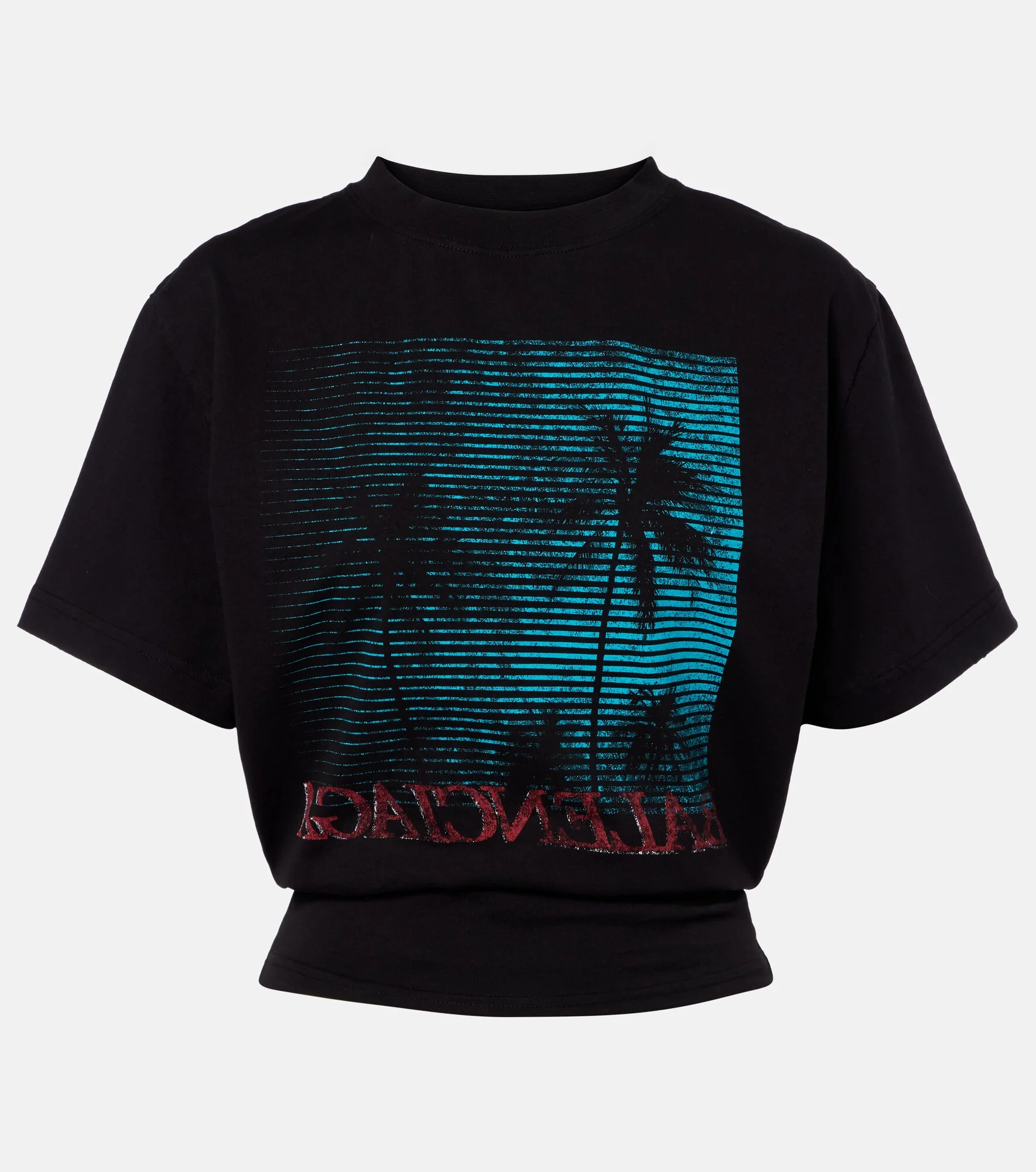 Logo cropped cotton jersey T-shirt - 1