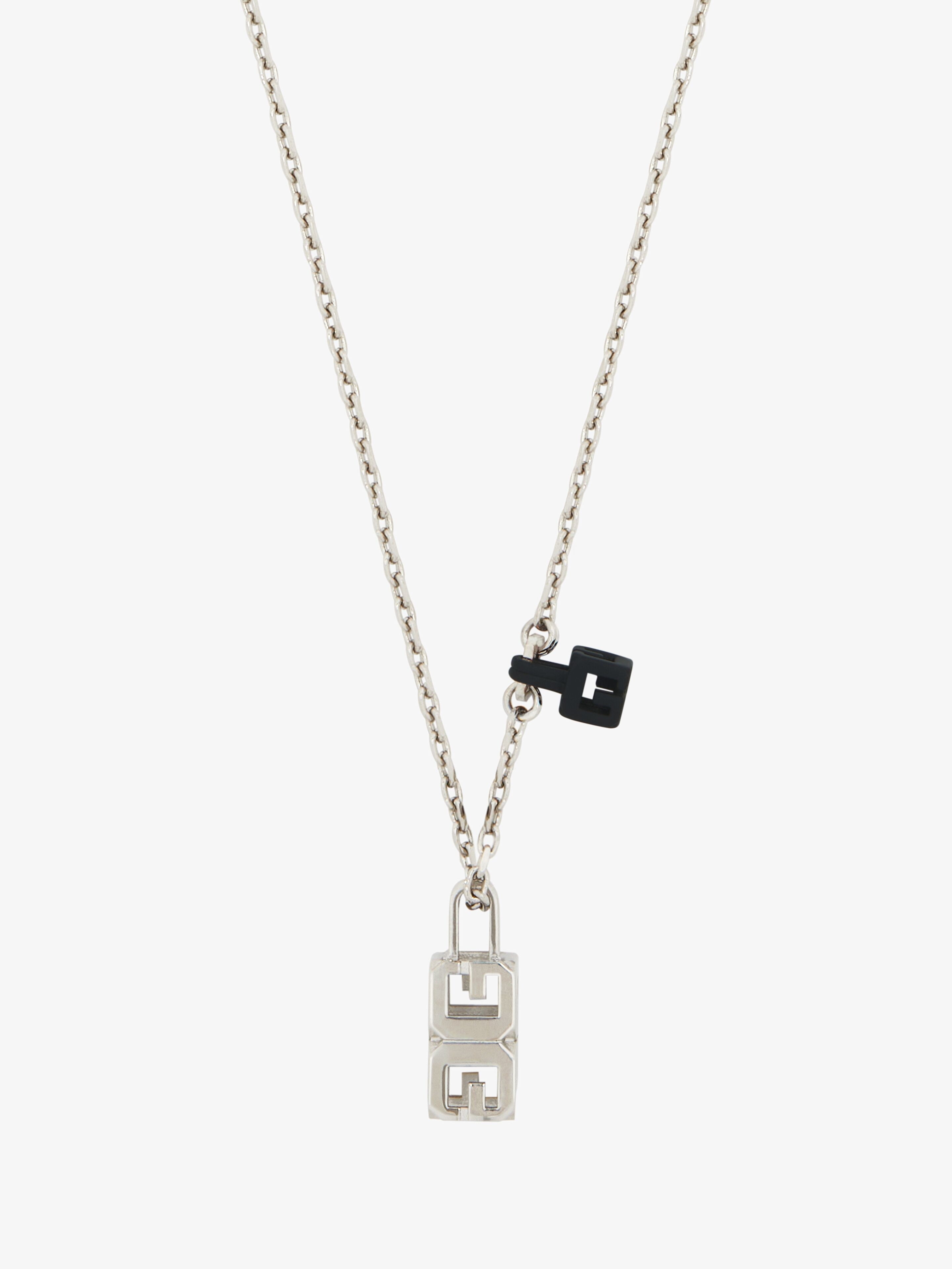 G CUBE PENDANT NECKLACE IN METAL - 2