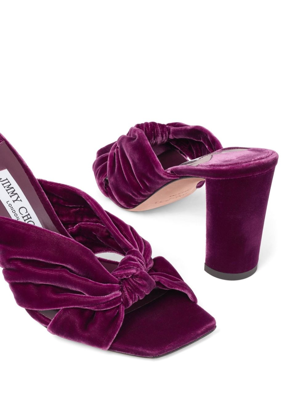 Avenue 85mm velvet mules - 4