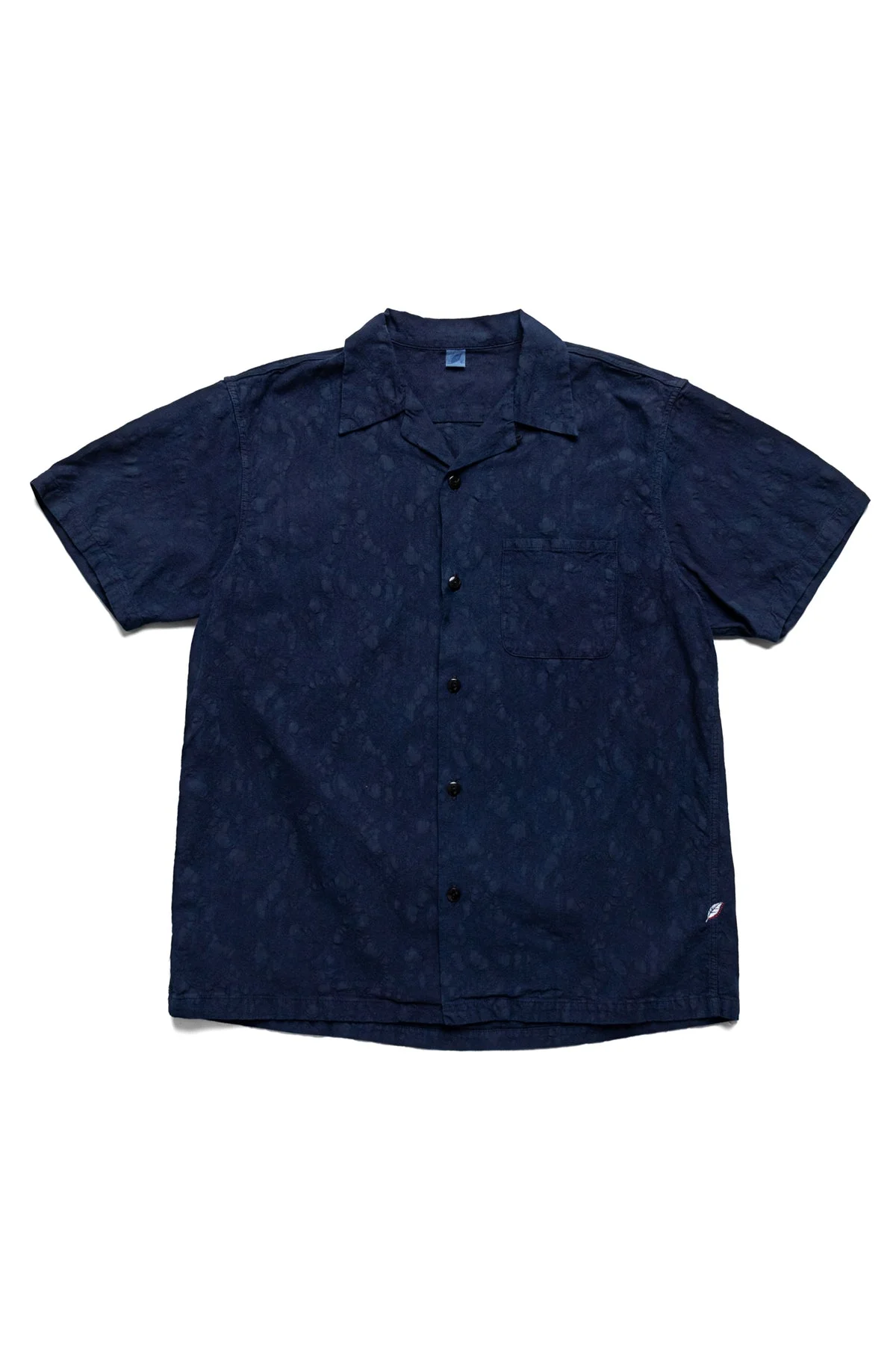 Organic Cotton Jacquard SS Open Collar Shirt - Paisley - 1