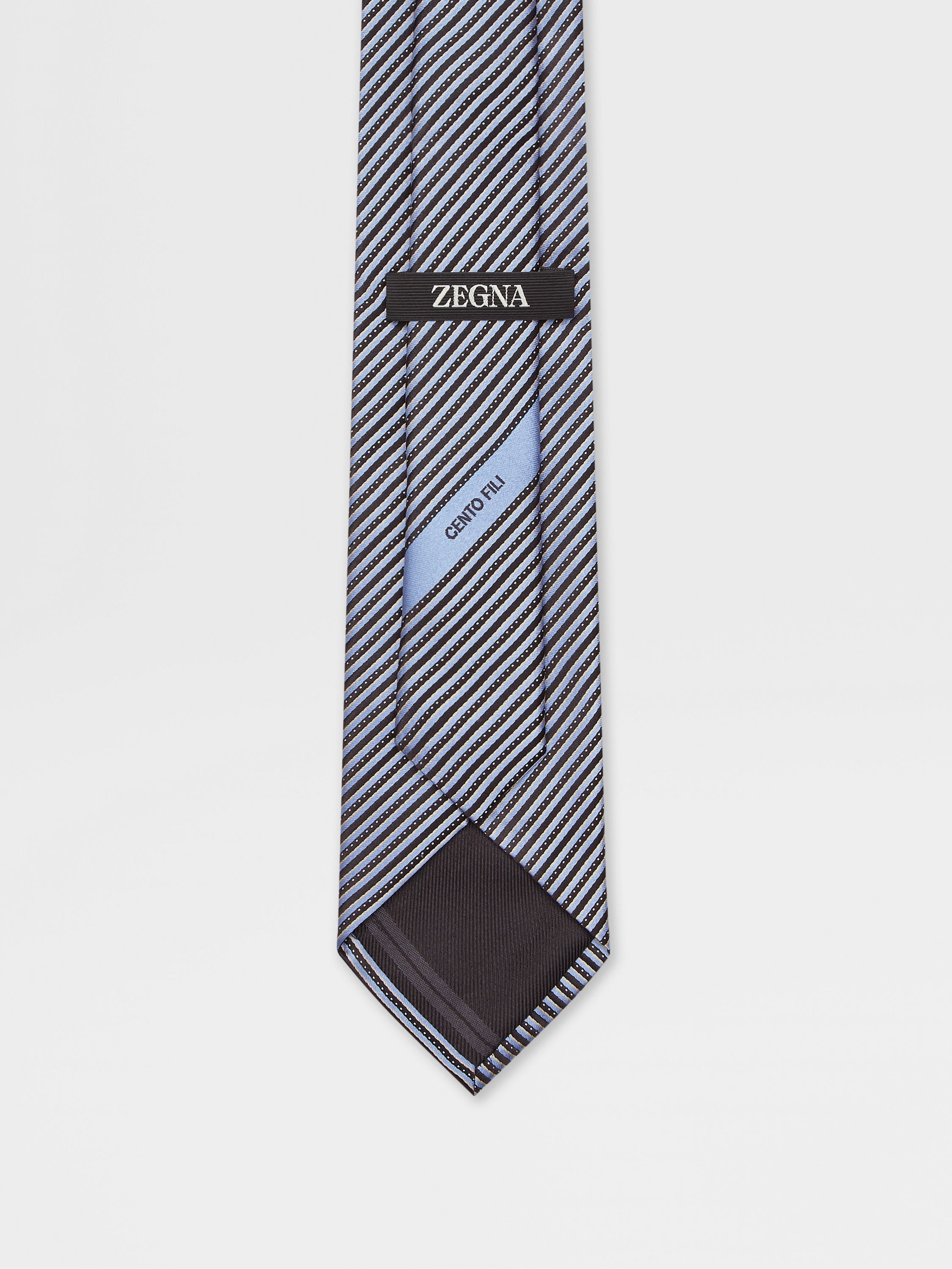 LIGHT BLUE CENTO FILI SILK TIE - 3