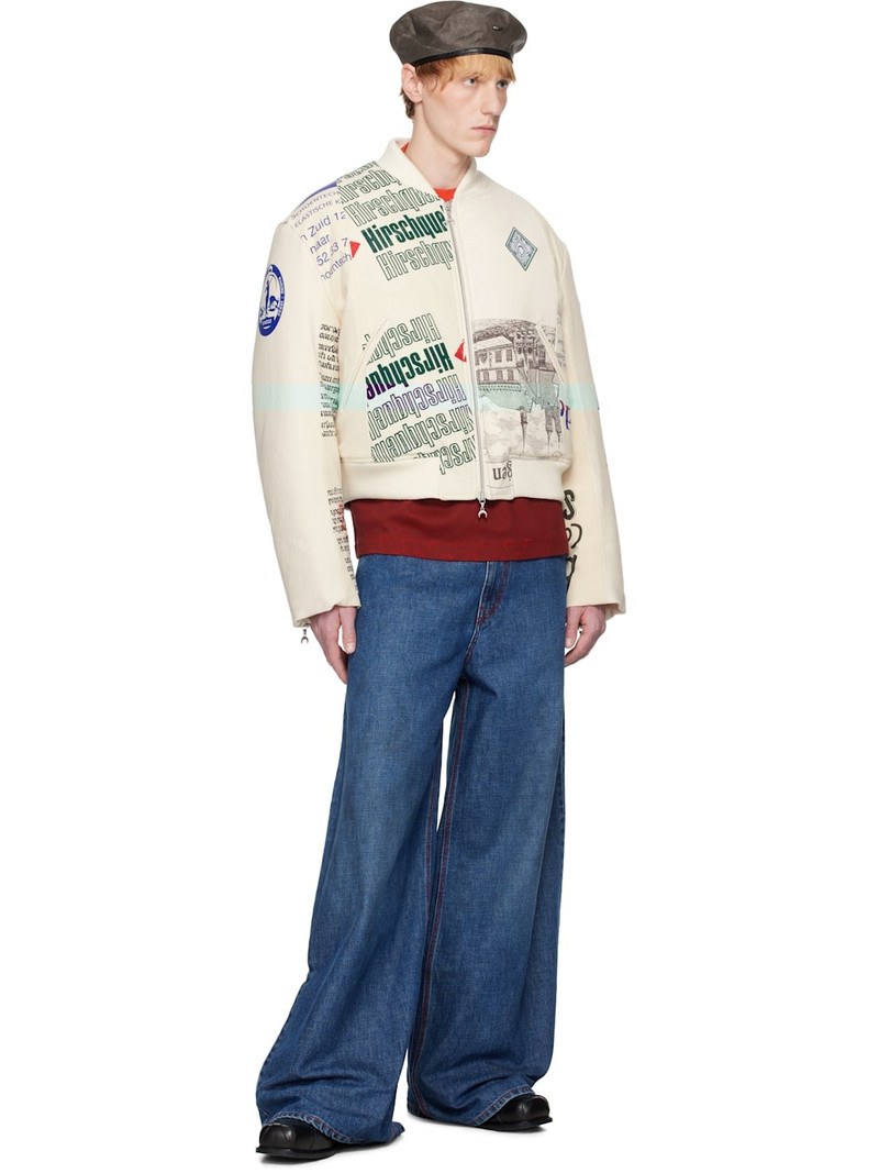 Marine Serre Beige Regenerated Tote Bags Bomber Jacket outlook