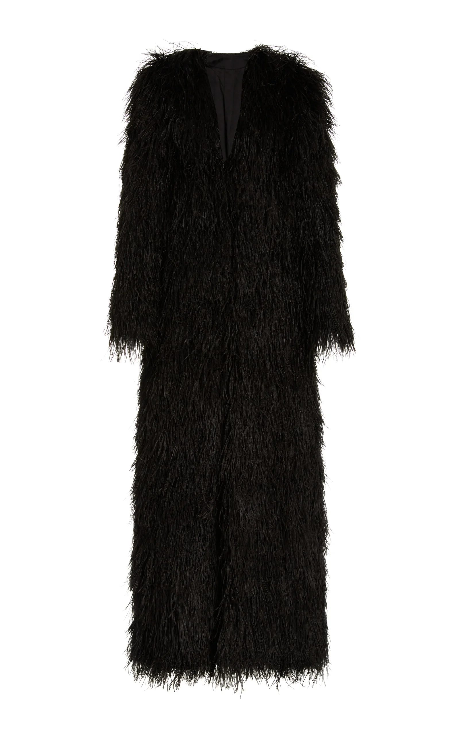 Ostrich Feather Full Length Coat black - 1