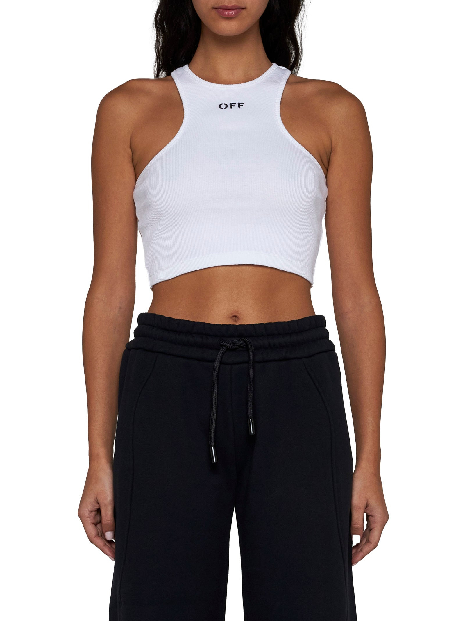 Off White Women Off Stamp Rib Rowing Top - 3