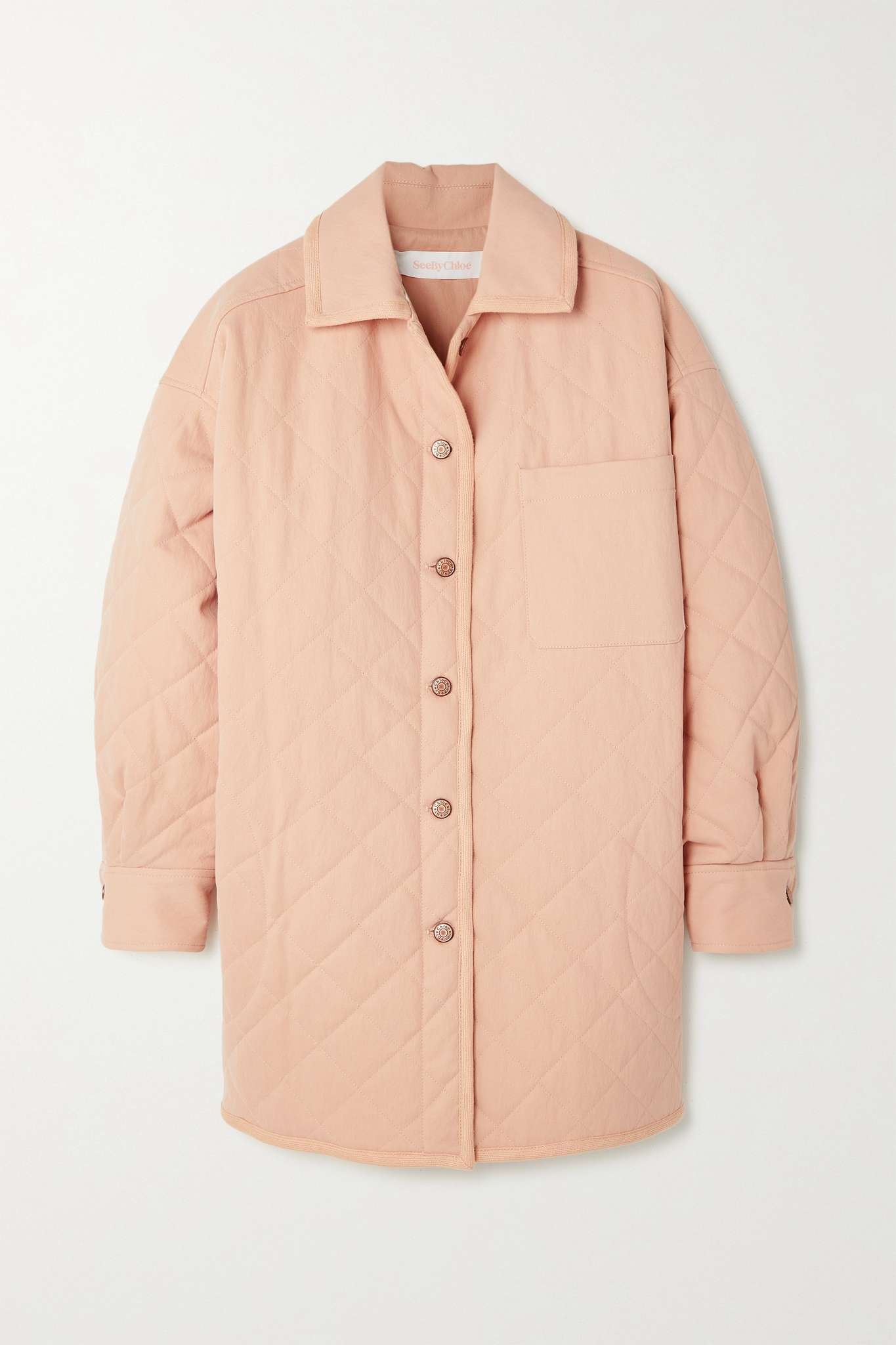 Oversized quilted cotton-blend jacket - 1