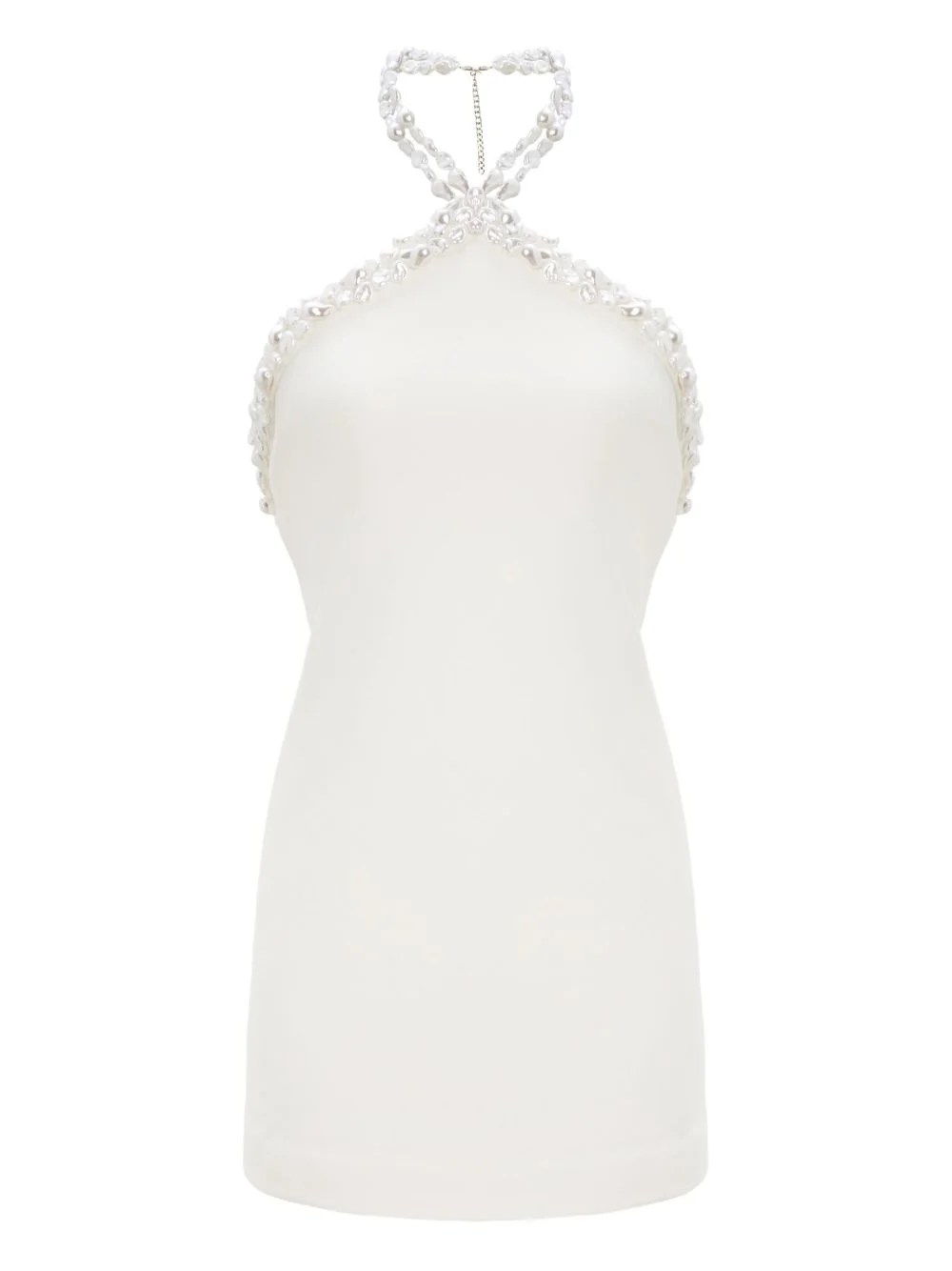 beaded halter neck mini dress - 1