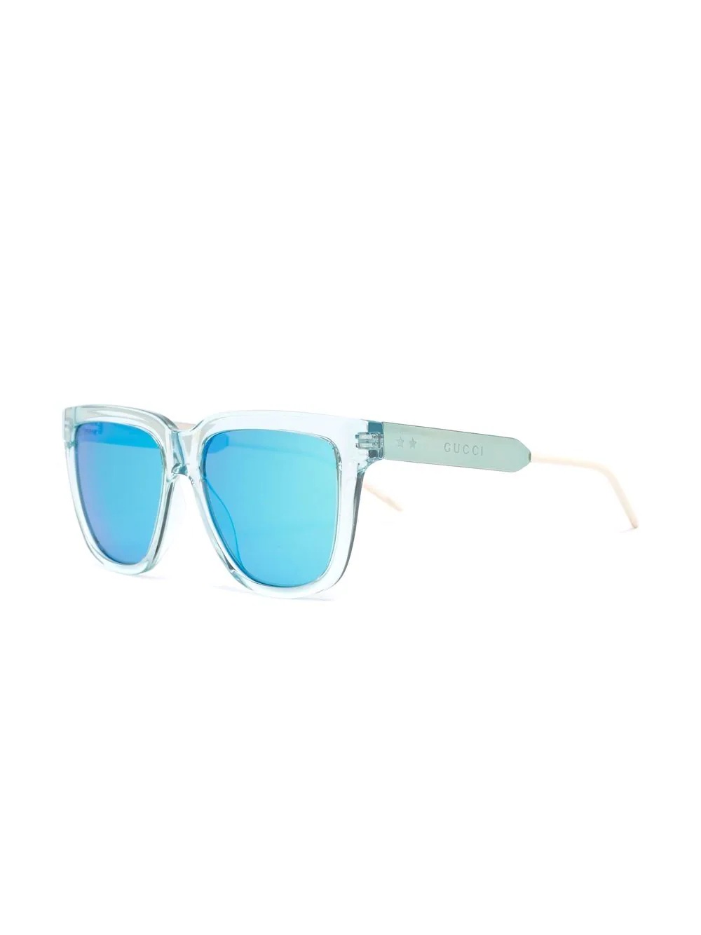 square-frame mirrored sunglasses - 2