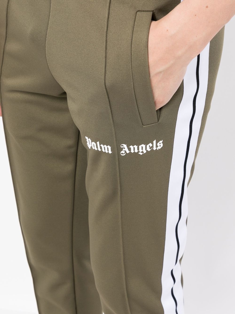 tapered raised seam track trousers - 5