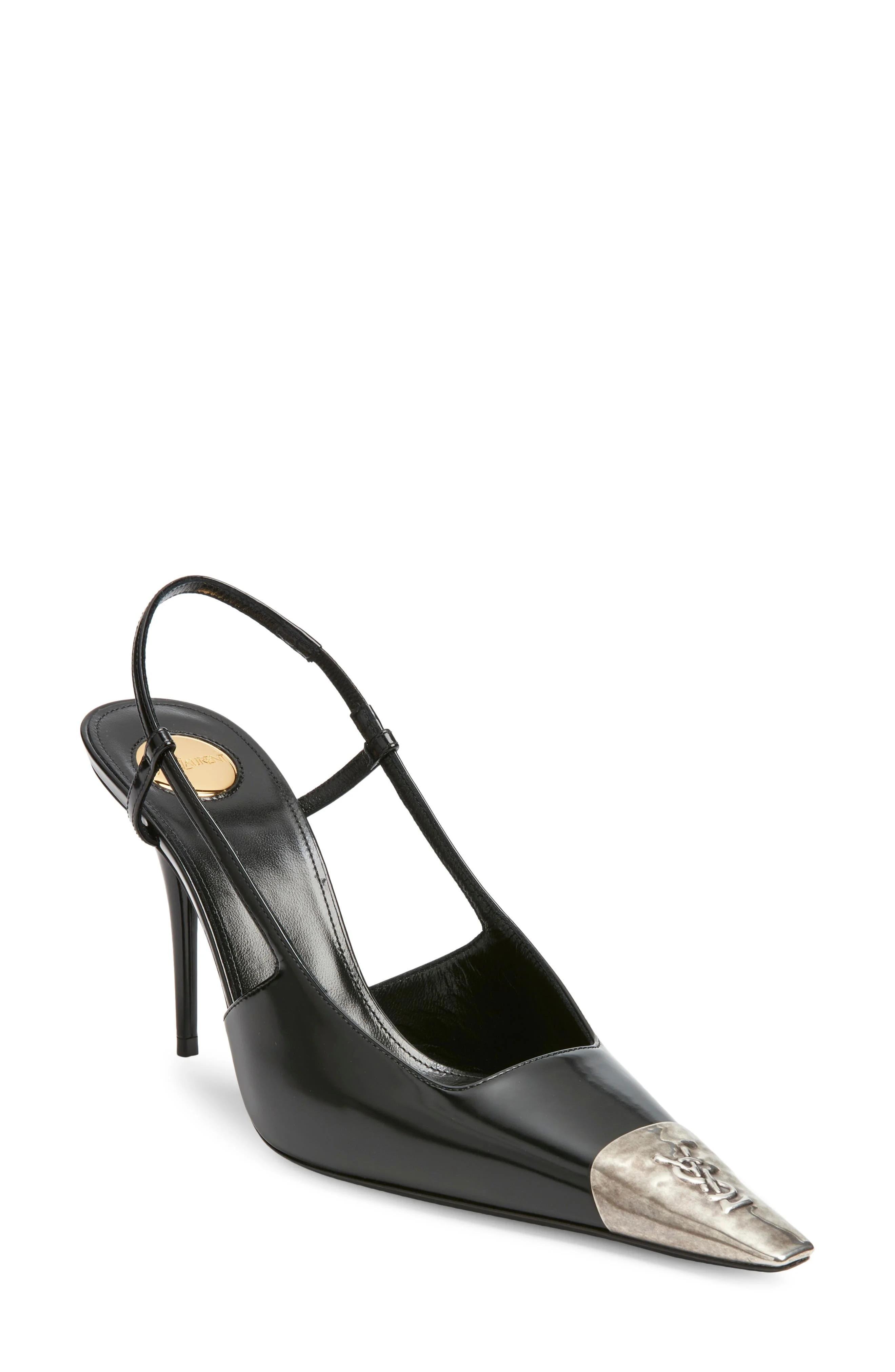 Saint Laurent Jeanne Slingback Pump in Noir at Nordstrom - 1