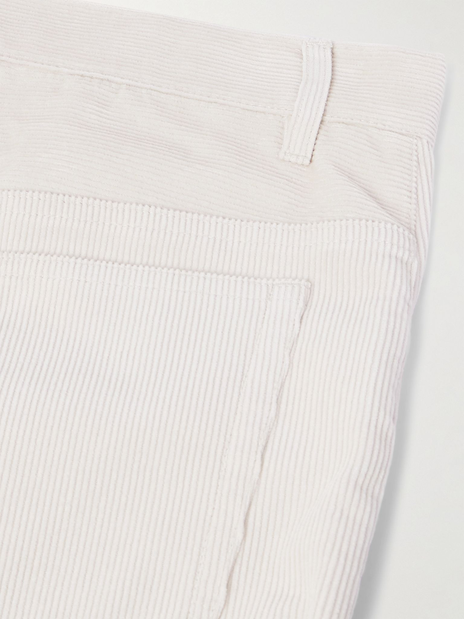 Fairfax Straight-Leg Cotton-Corduroy Trousers Ecru - 5