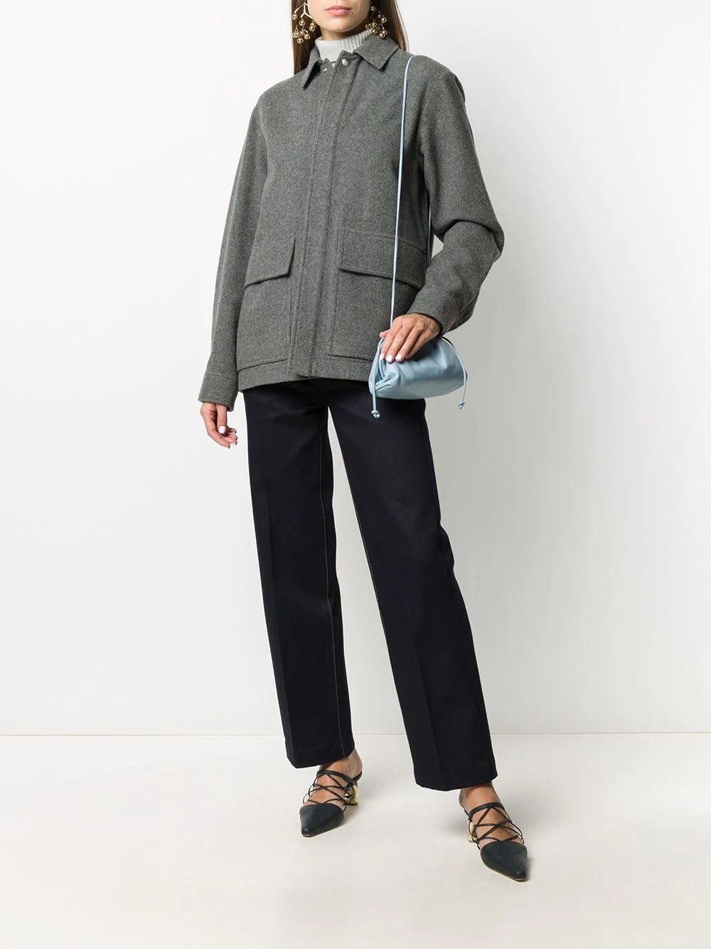 concealed fastening oversized jacket - 2