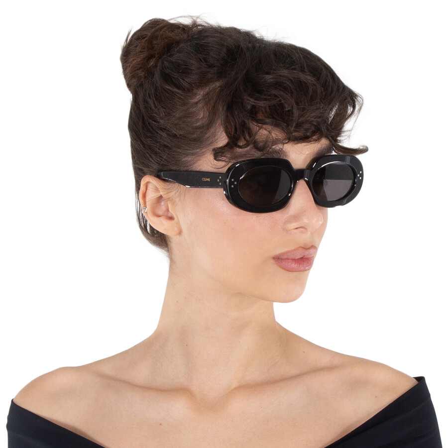 Celine Bold 3 Dots Grey Cat Eye Ladies Sunglasses CL40276U 01A 54 - 2
