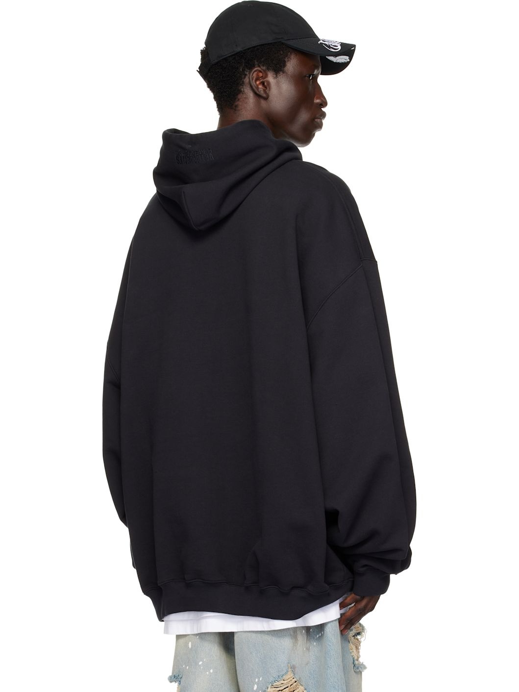 Black Embroidered Logo Hoodie - 3