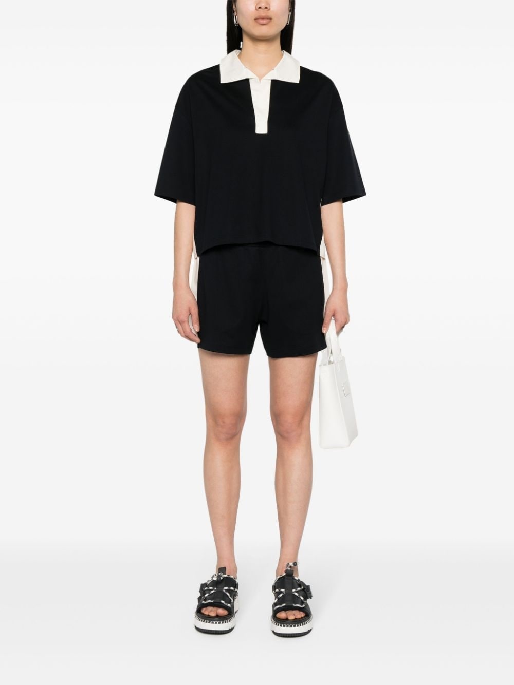logo-appliquÃ© striped shorts - 2