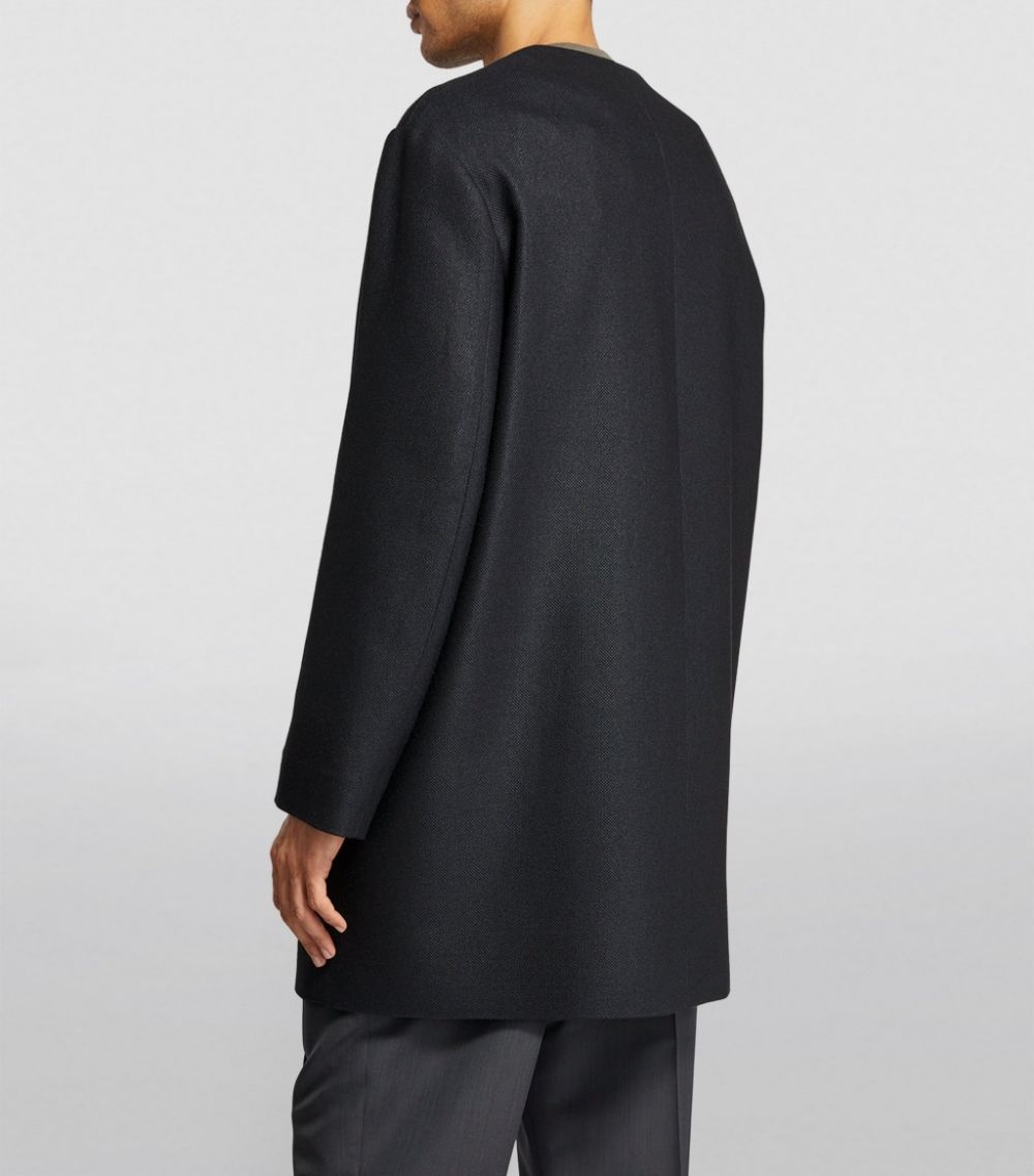 Silk Button-Up Coat - 4