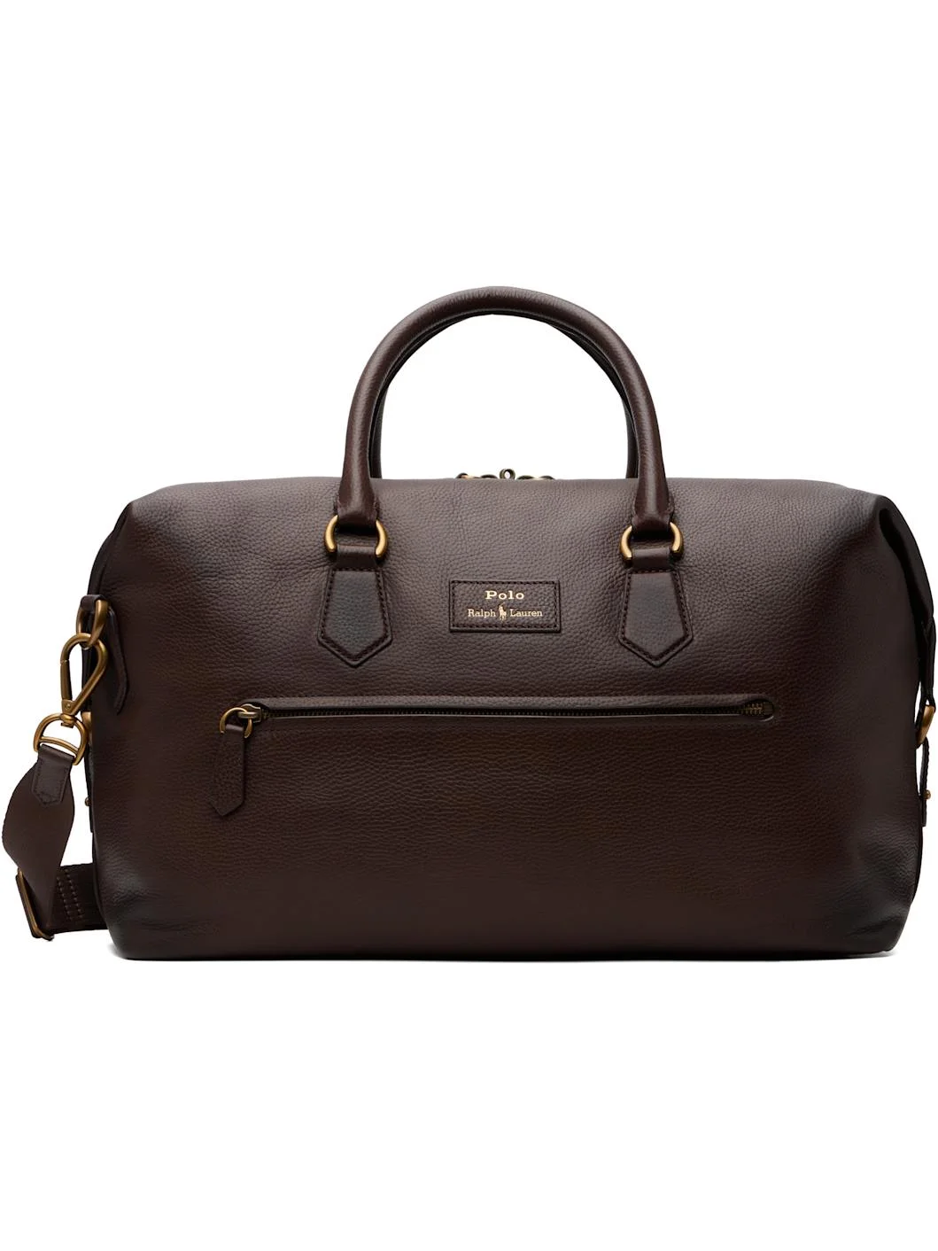 Brown Pebbled Leather Duffle Bag - 1