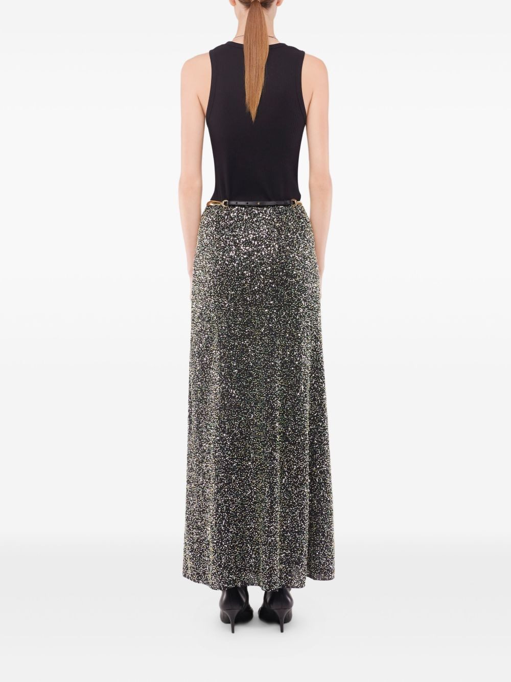 sequin-embellished maxi skirt - 3