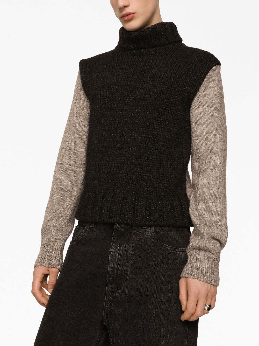 high-neck chunky-knit jumper - 5