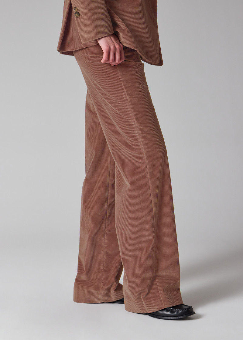 Women's Brown Cord Wide-Leg Trousers 6