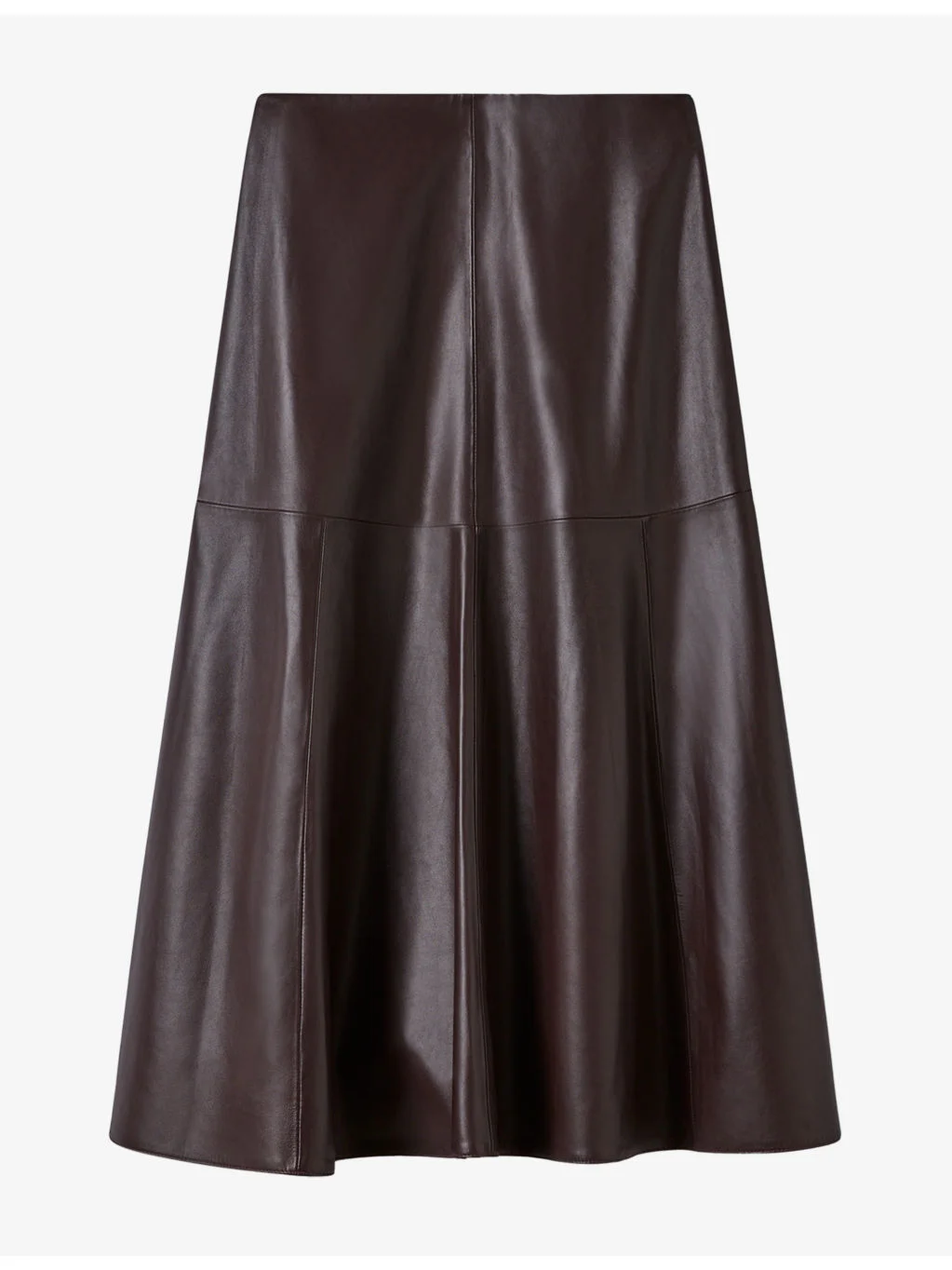Flared Leather Maxi Skirt - 1