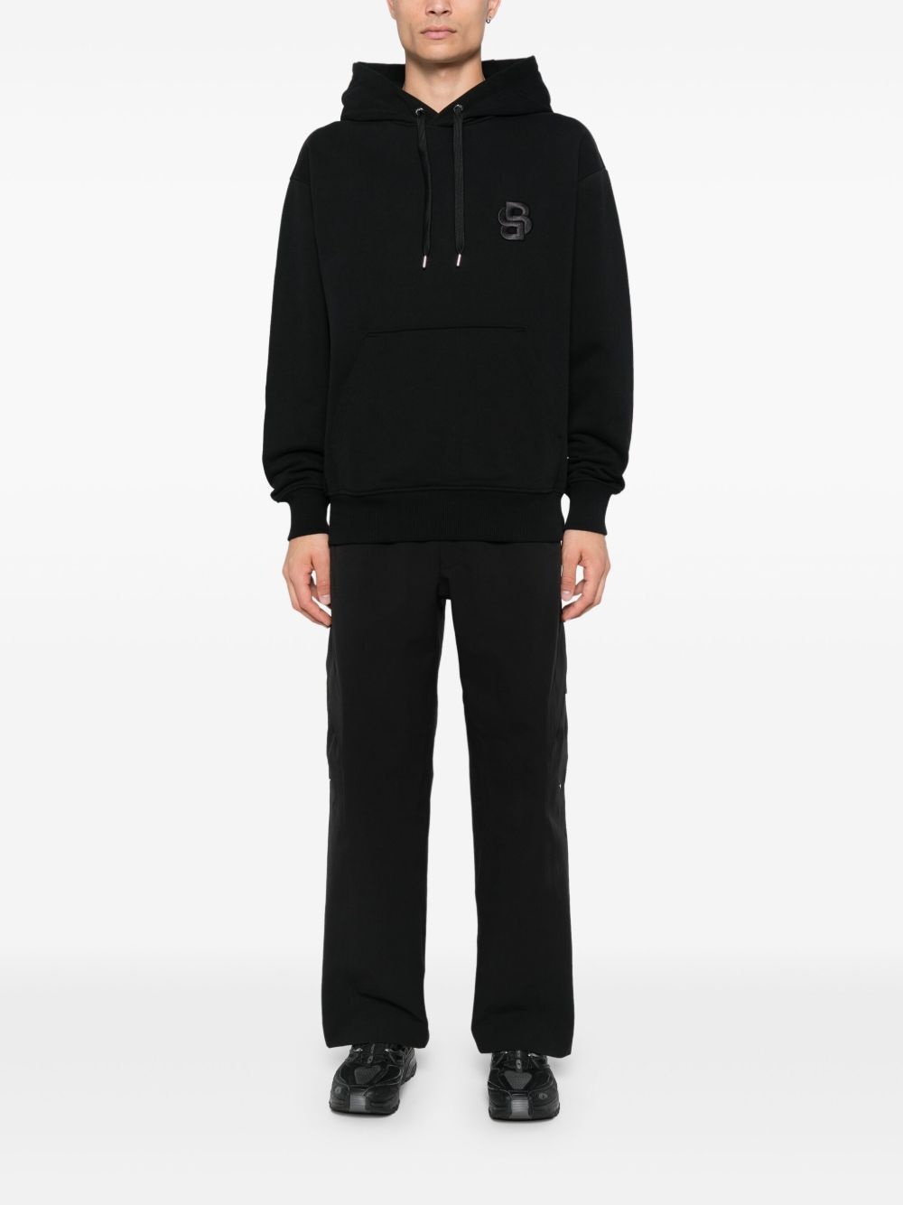 Double B monogram cotton hoodie - 2