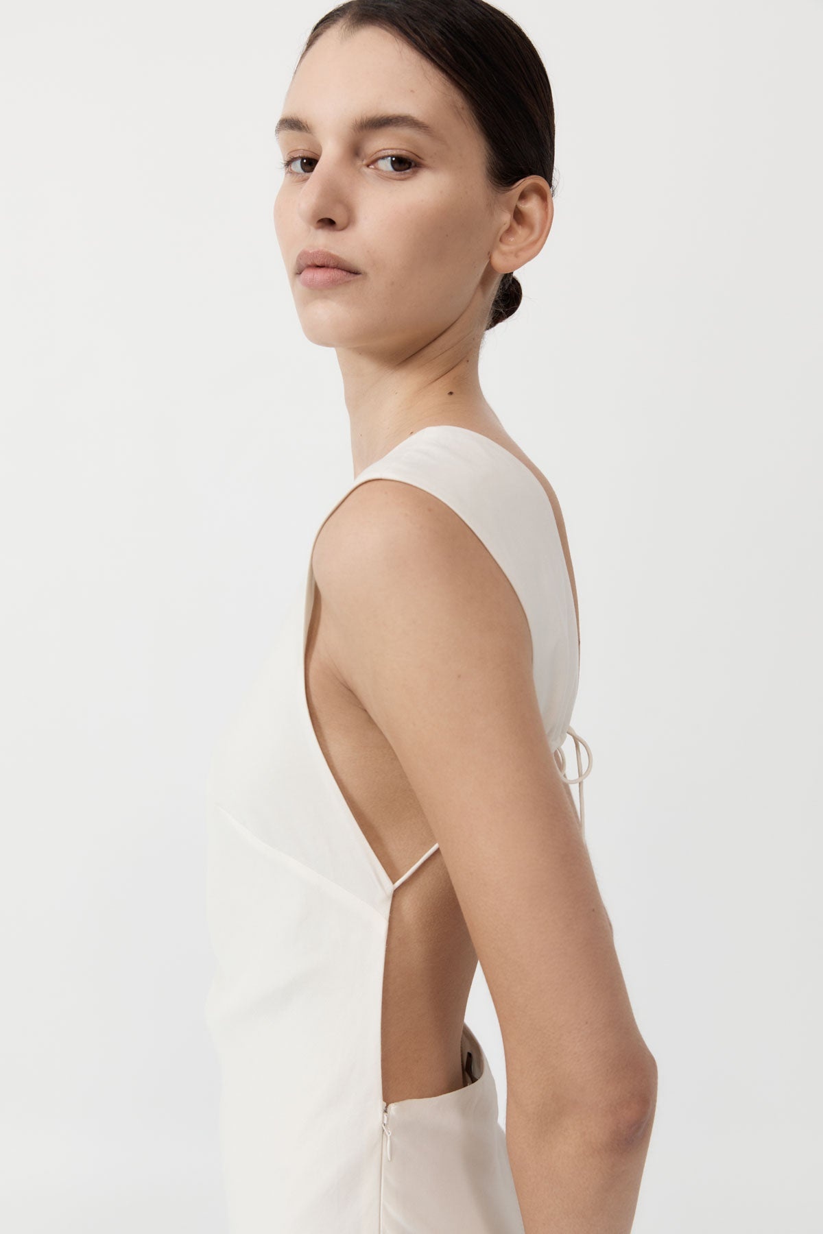 Rouleau Tie Dress - Porcelain - 7