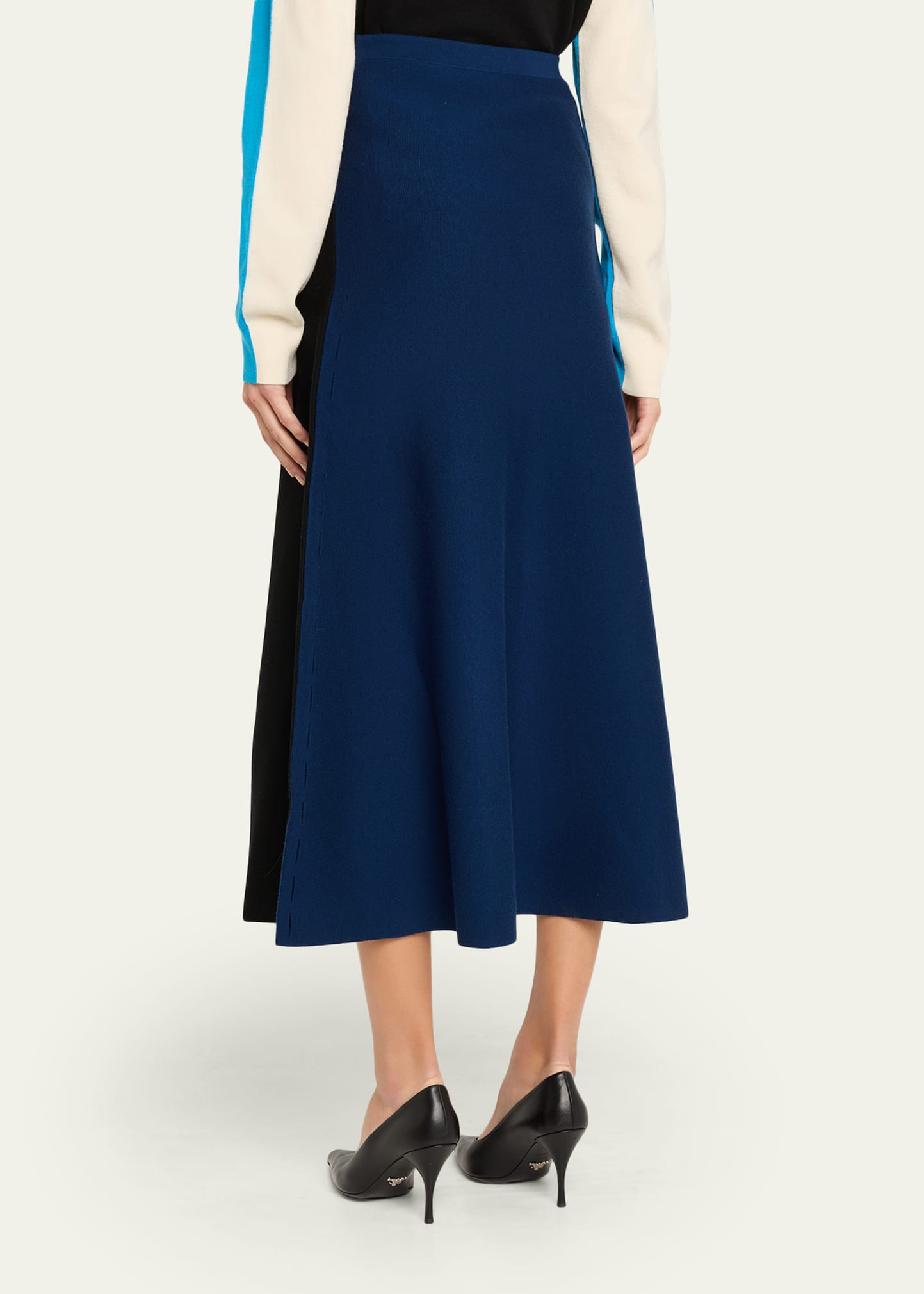 Zander Colorblock Mohair-Blend Midi Skirt - 3