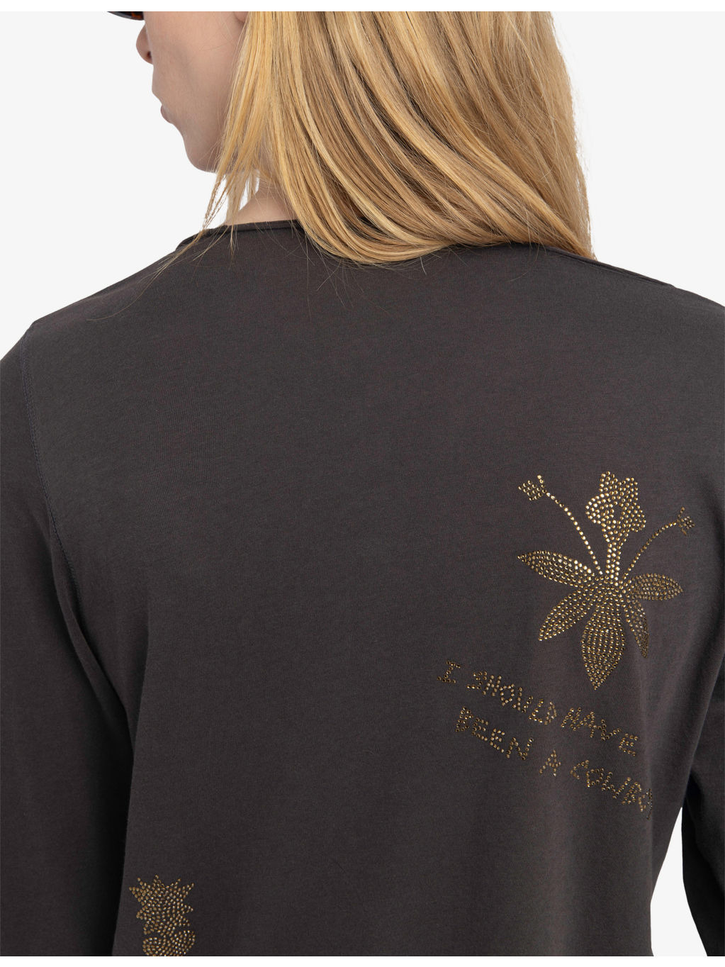 Tuni Henley-Collar Rhinestone-Embellished Cotton T-Shirt - 5