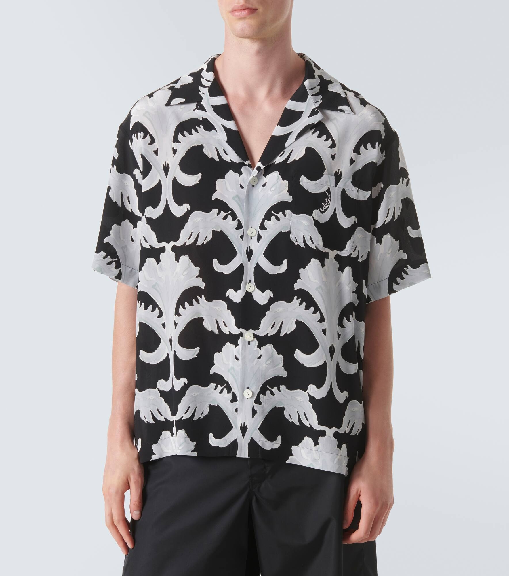 Printed silk bowling shirt - 3