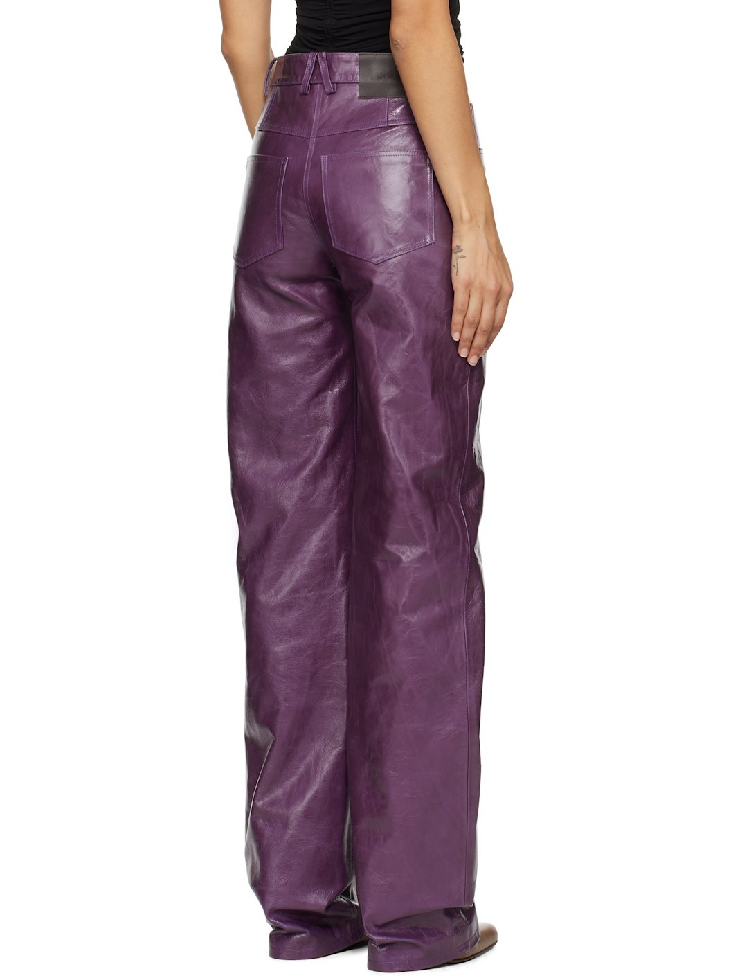 Purple Vante Leather Pants - 3