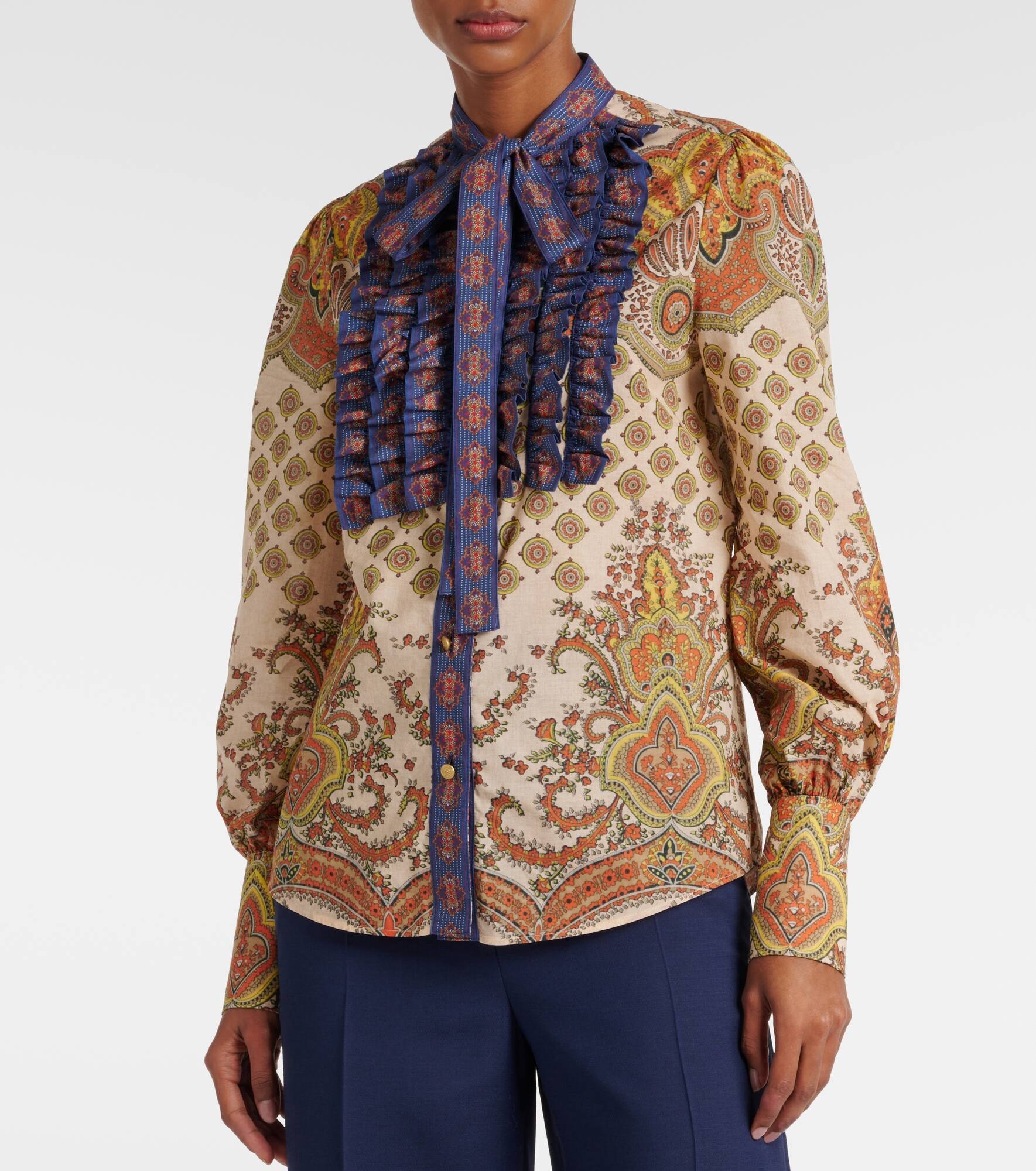 Voyage Imaginaire ruffled cotton shirt - 6