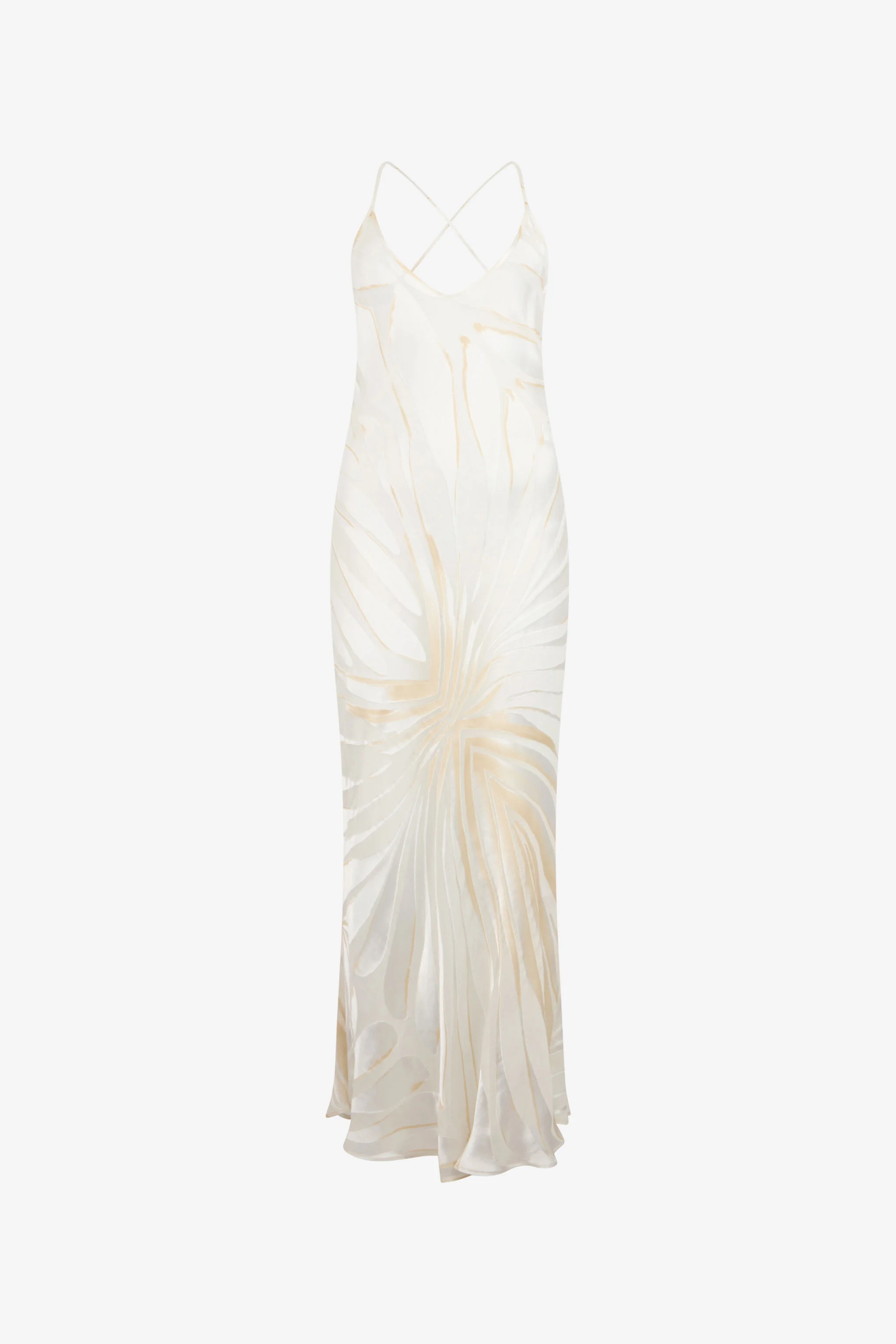 Slip Dress With Ray Devoré Print - 1