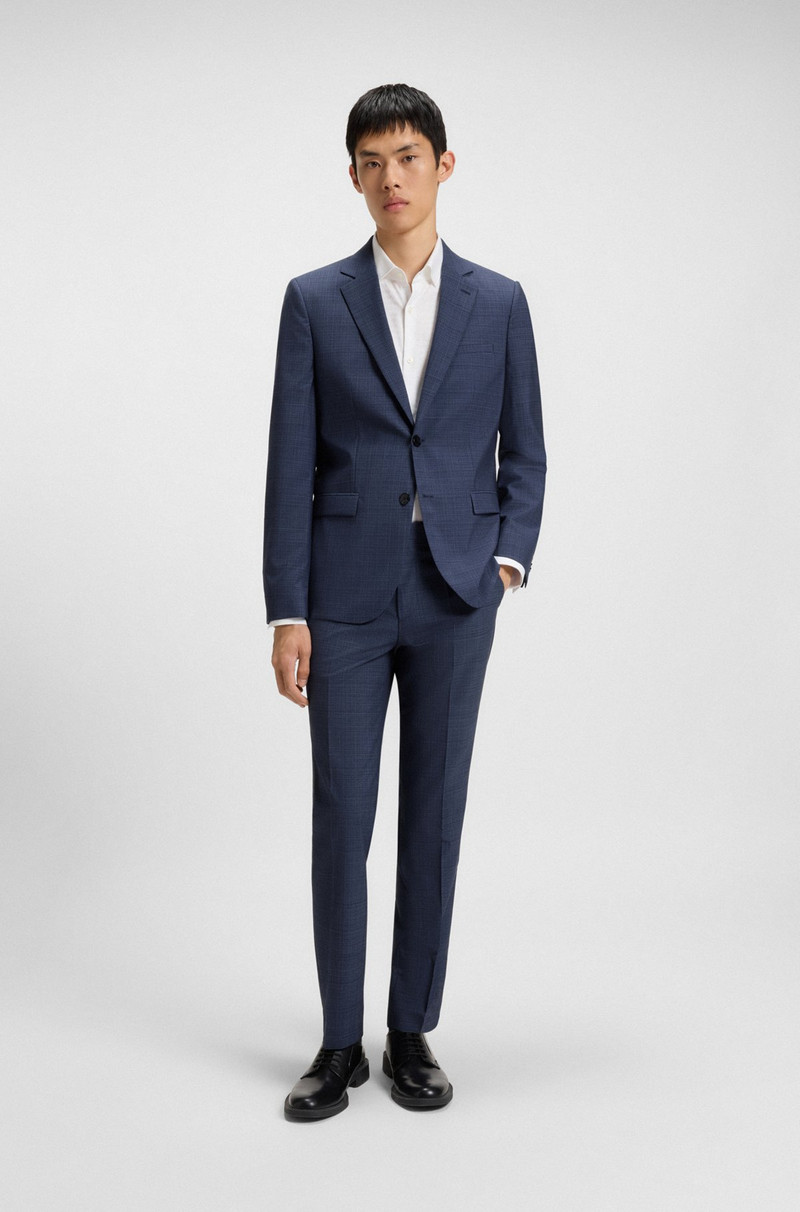 HUGO EXTRA-SLIM-FIT BLAZER IN MOULINÉ VIRGIN WOOL outlook