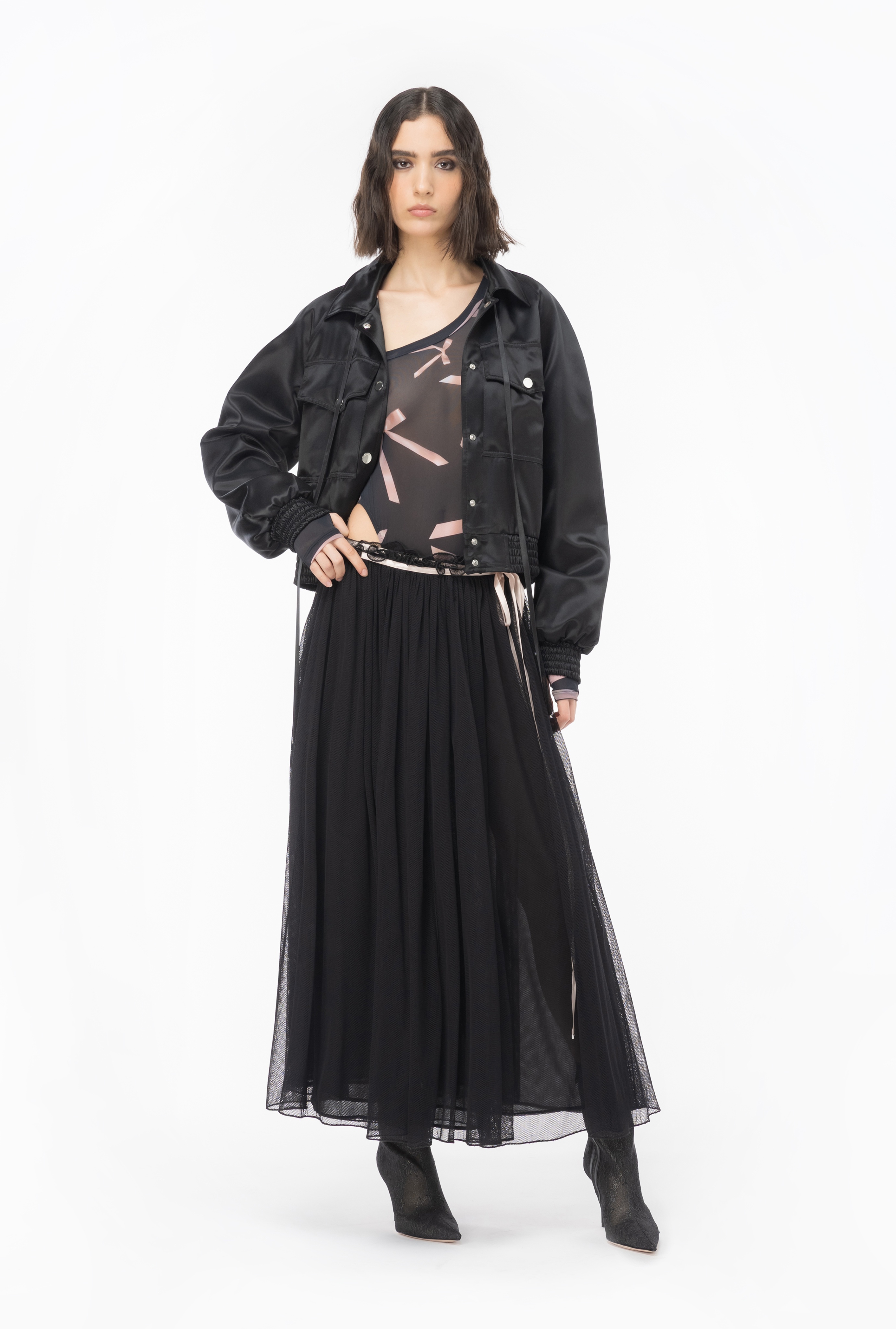 PINKO REIMAGINE SATIN BOMBER JACKET BY PATRICK MCDOWELL - 4