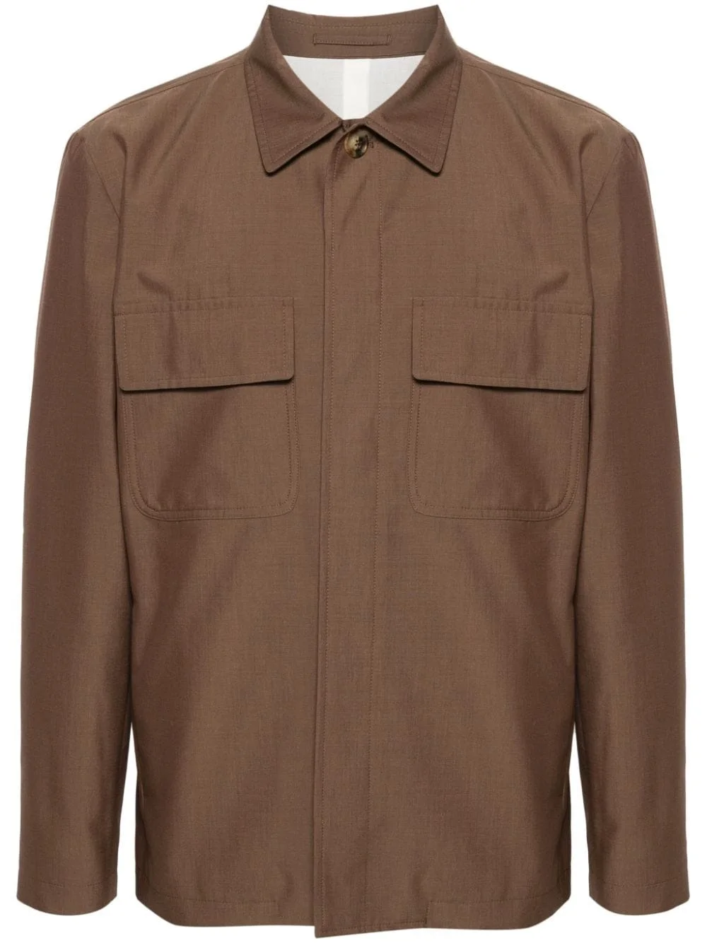 spread-collar shirt jacket - 1