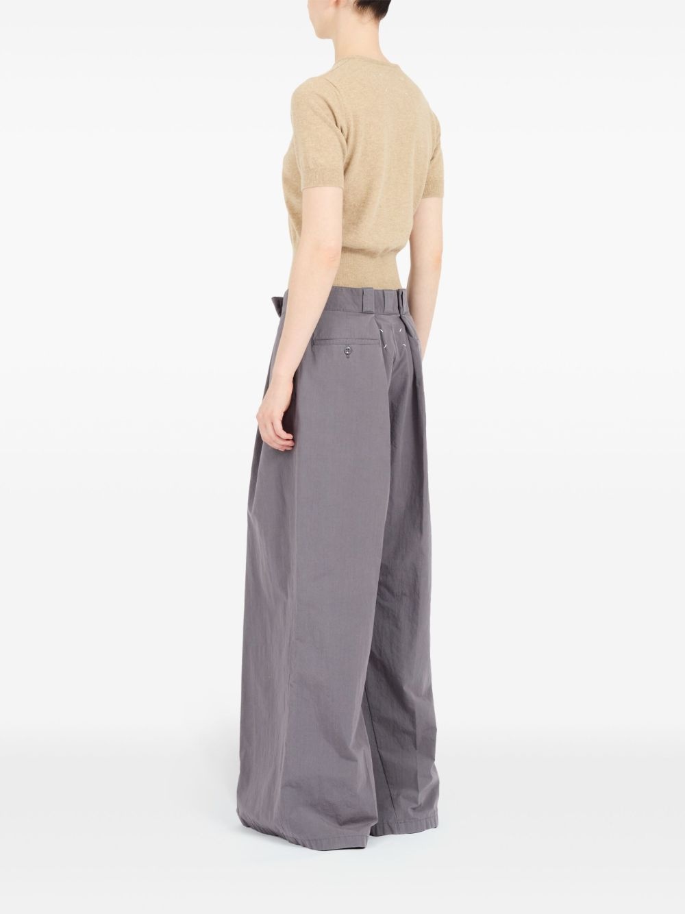 four-stitch palazzo trousers - 6