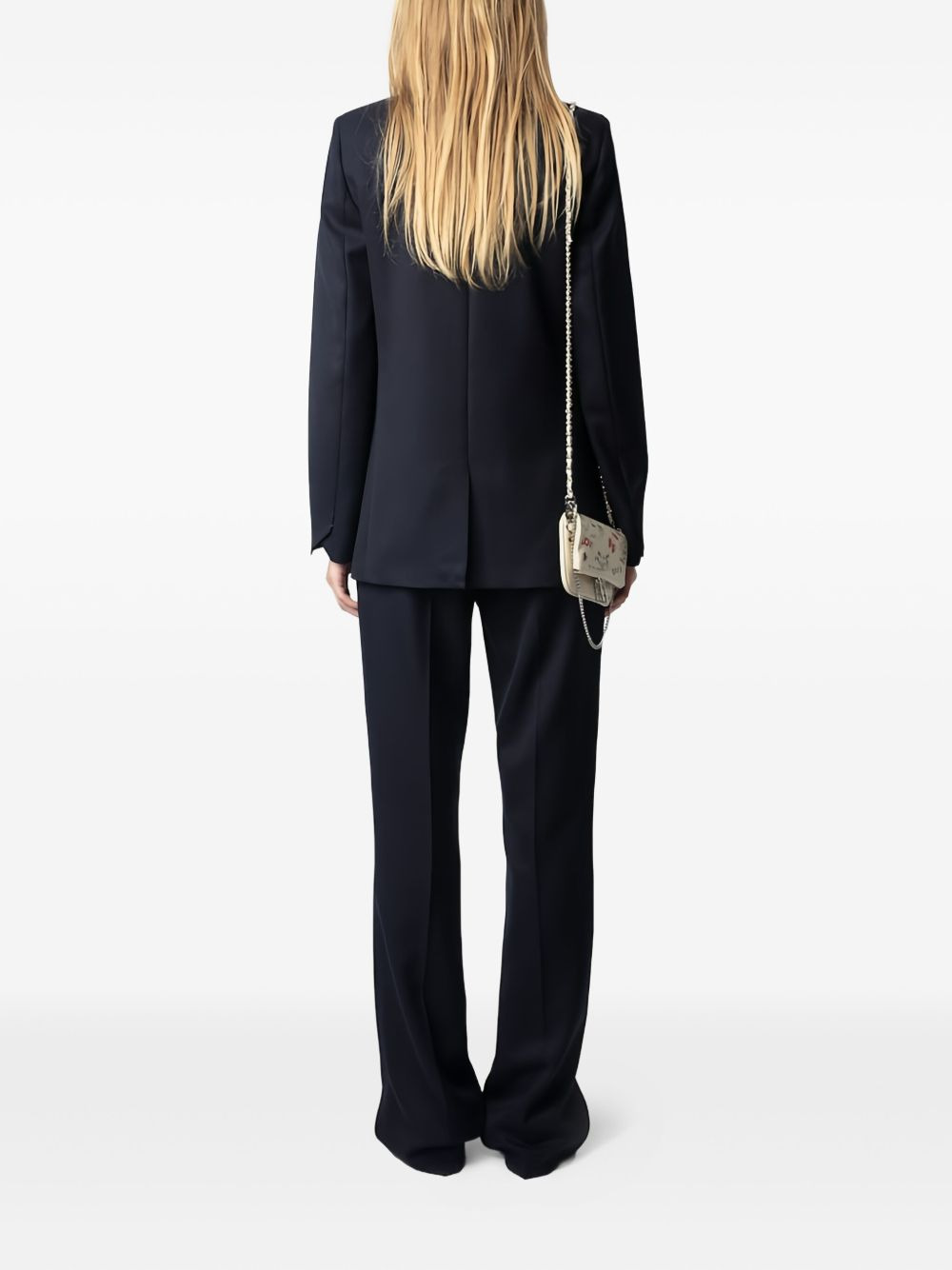 single-button wool blazer - 4