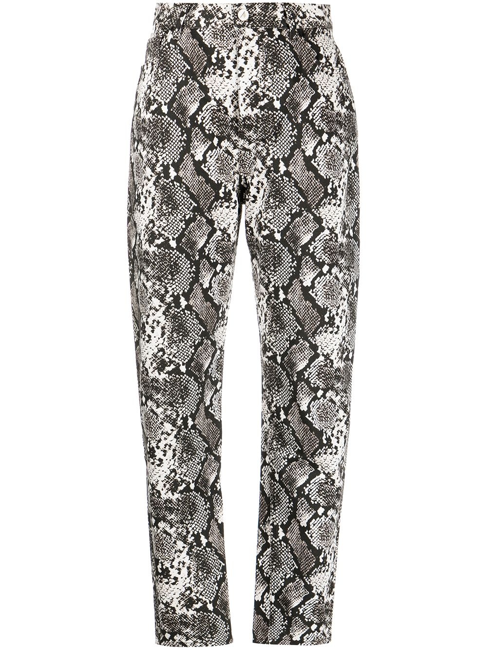 tapered snakeskin-effect trousers - 1