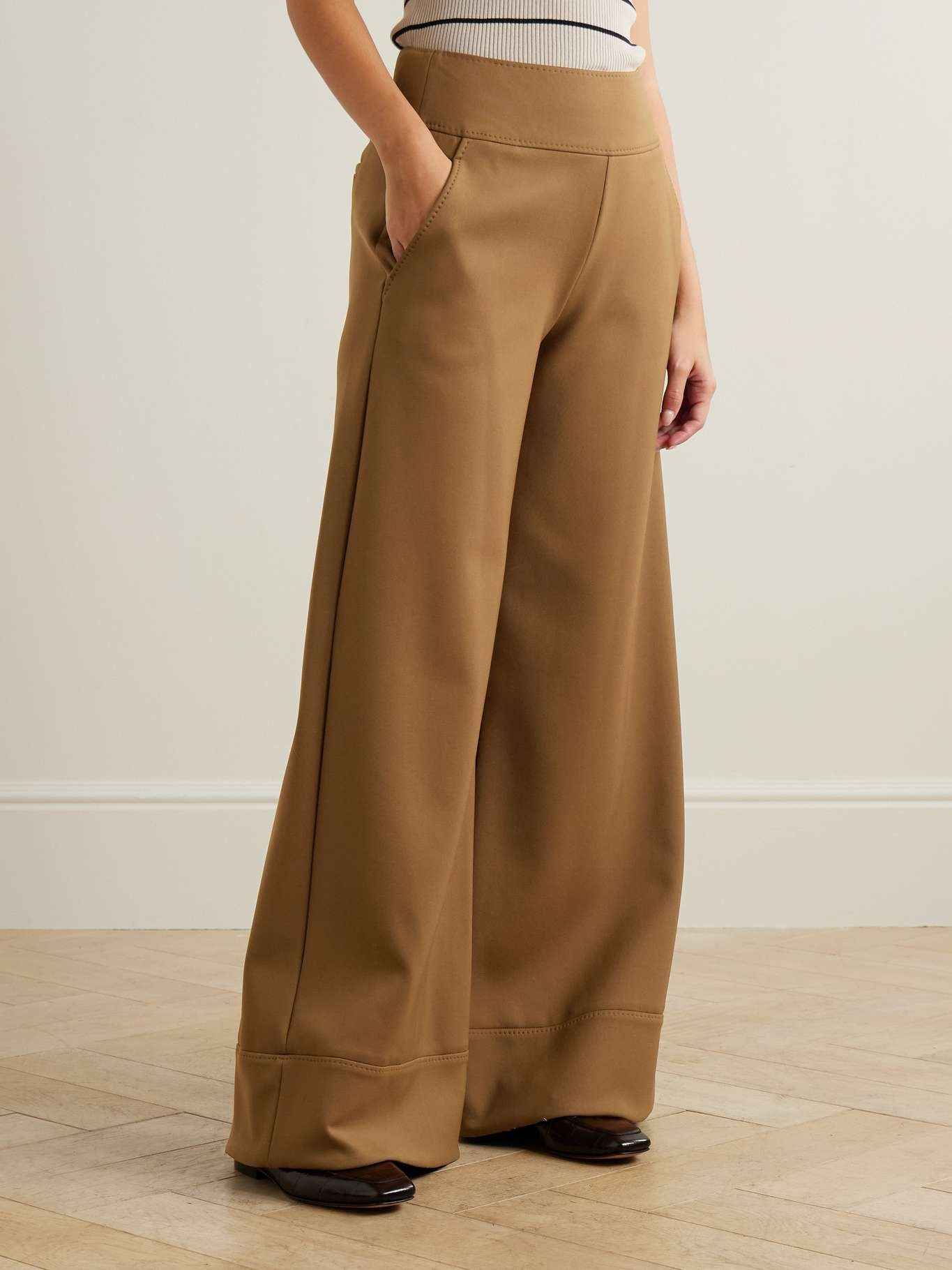 Fagiani stretch-twill wide-leg pants Dark brown - 3