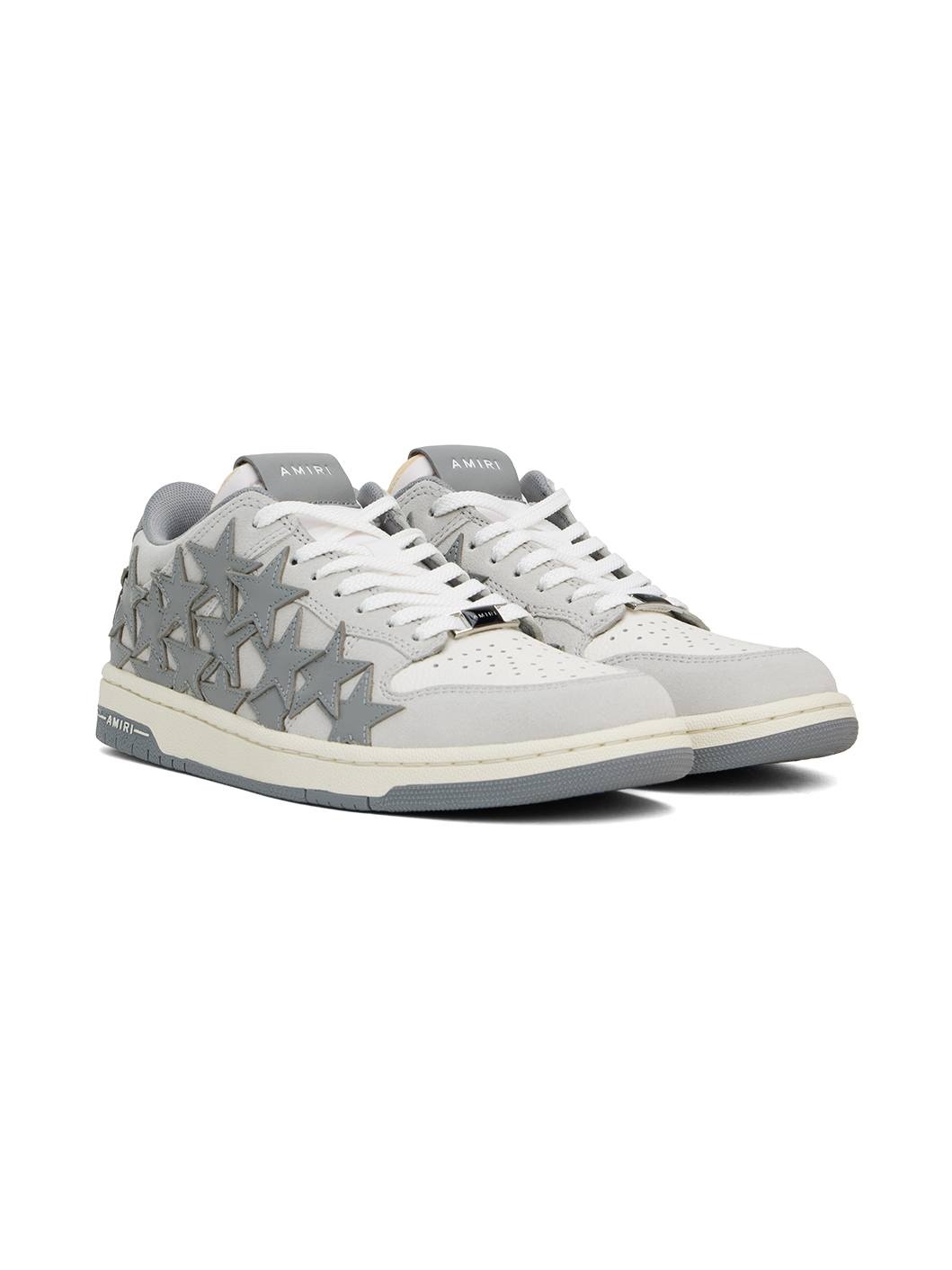 Gray & White Stars Low Sneakers - 4