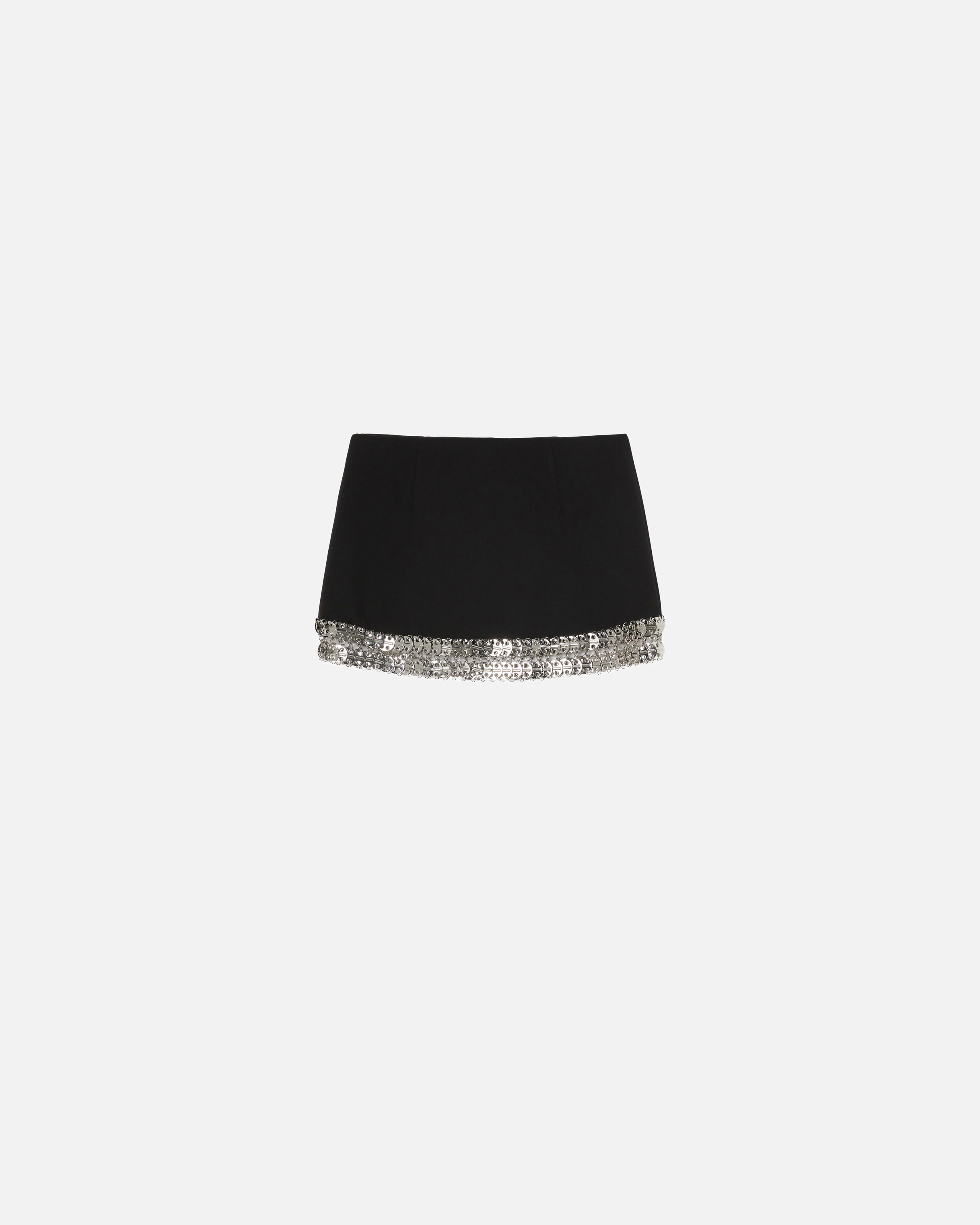 CREPE MINI SKIRT WITH METALLIC EMBROIDERY AT THE BOTTOM - 6