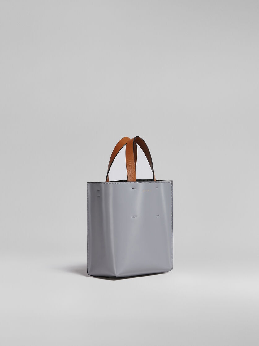 MUSEO MINI BAG IN GREY AND PURPLE LEATHER - 6