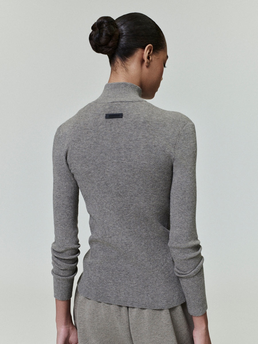 Womens Soft Rib Knit Zip-Up Jacket - 4