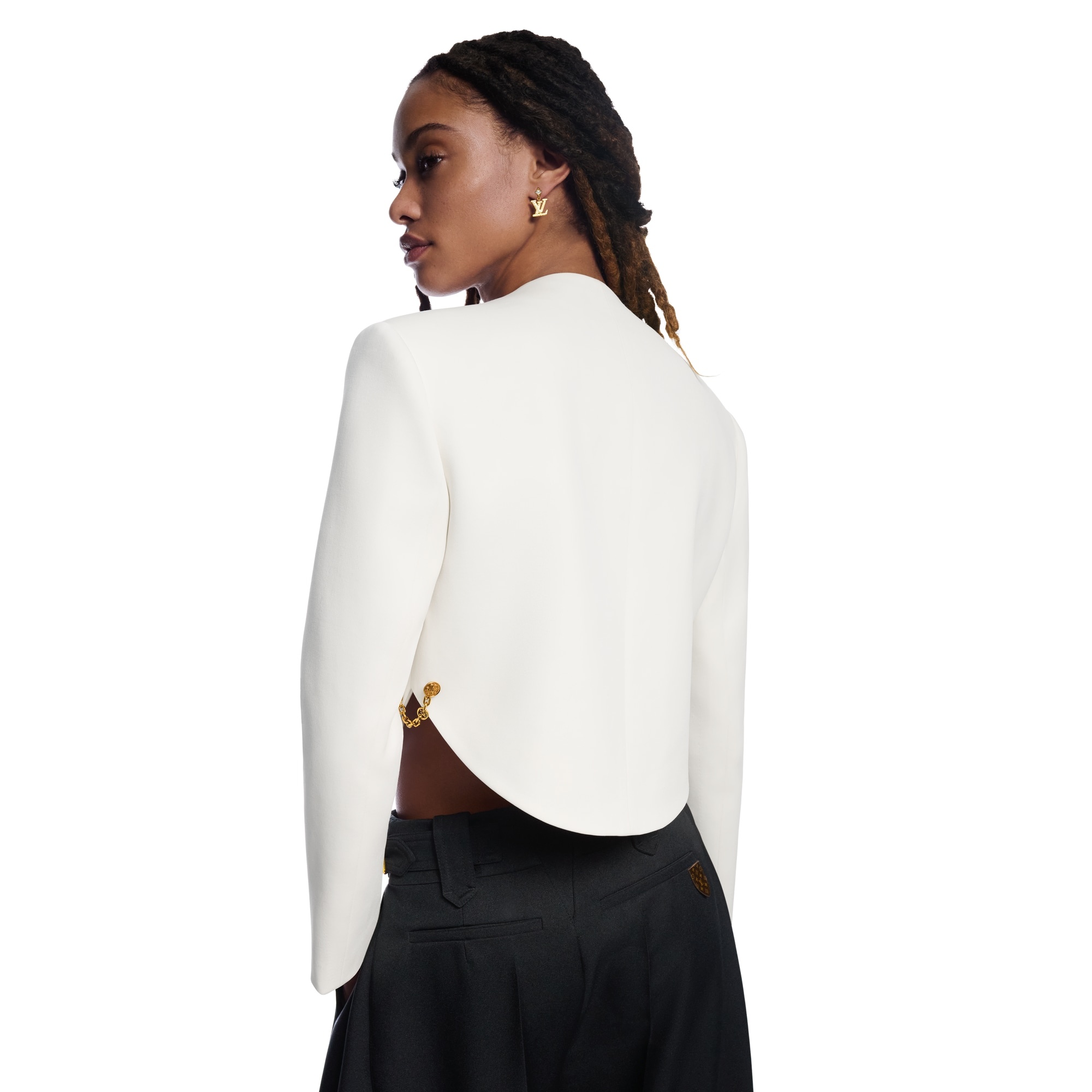 Chain Detail Cropped Jacket - 6
