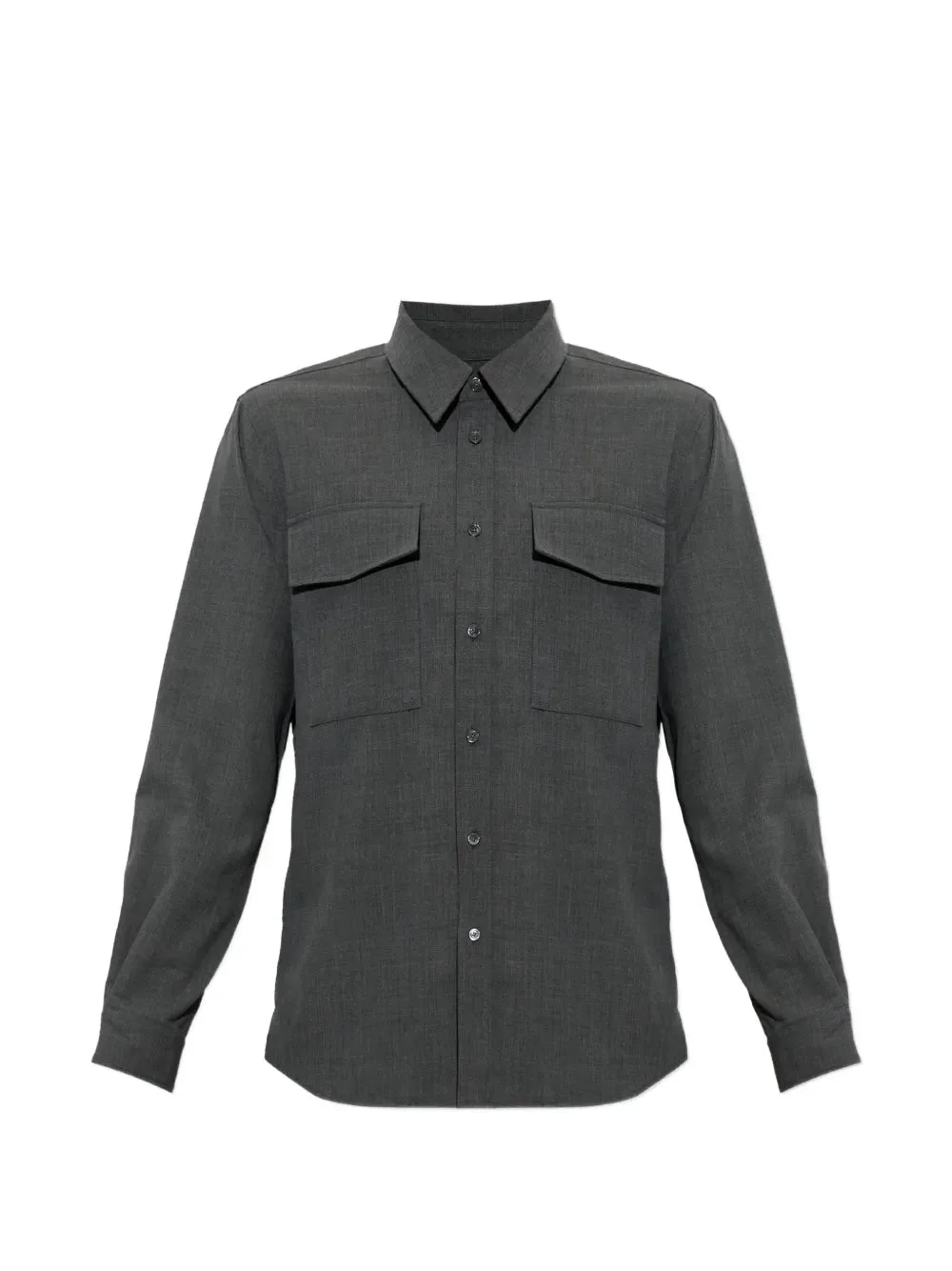 FLAP-POCKET WOOL SHIRT - 1