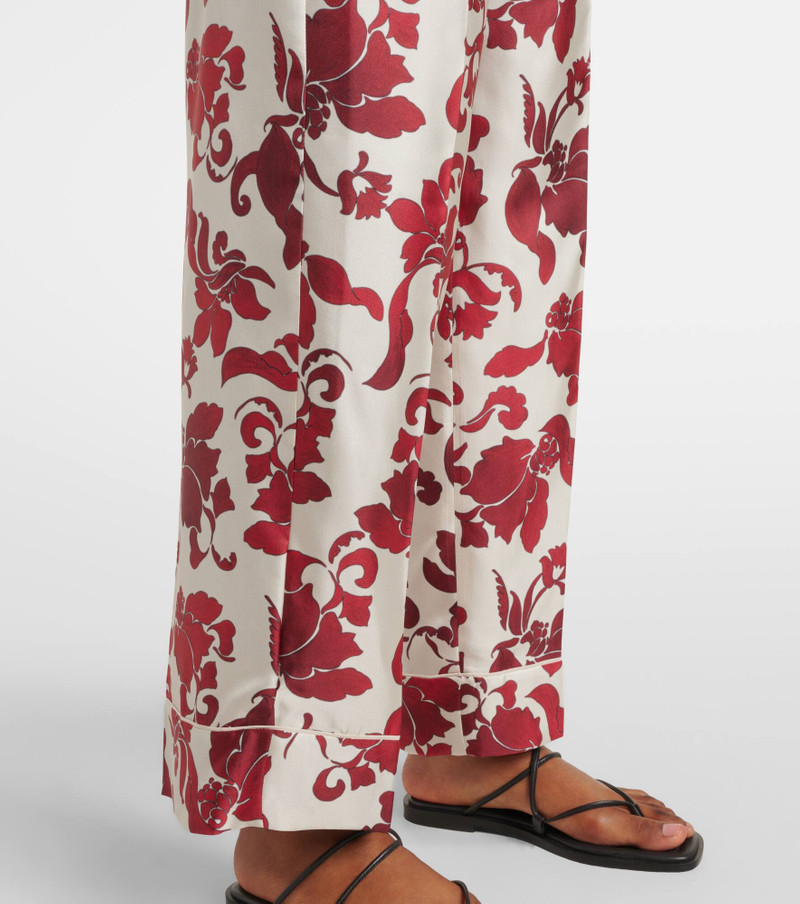 Leda printed silk wide-leg pants 5