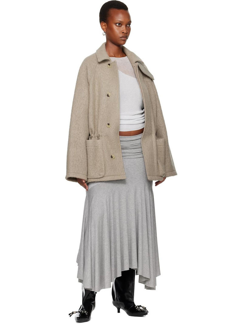 LE17SEPTEMBRE Taupe Wool Hunting Half Coat outlook