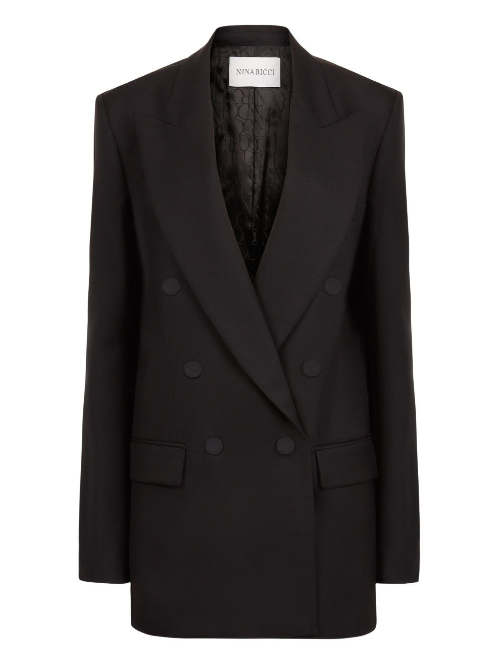 double-breasted wool blazer - 1